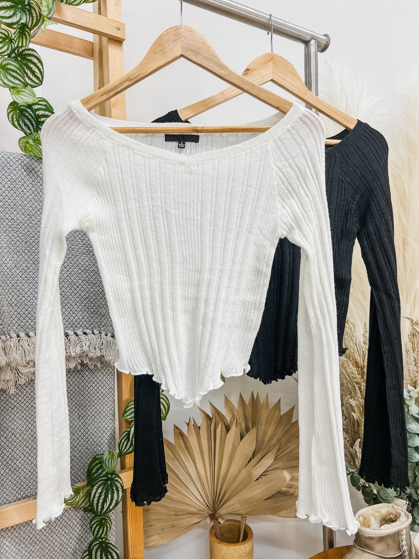 RESTOCK! Josie Pointed Hem Long Sleeve Top