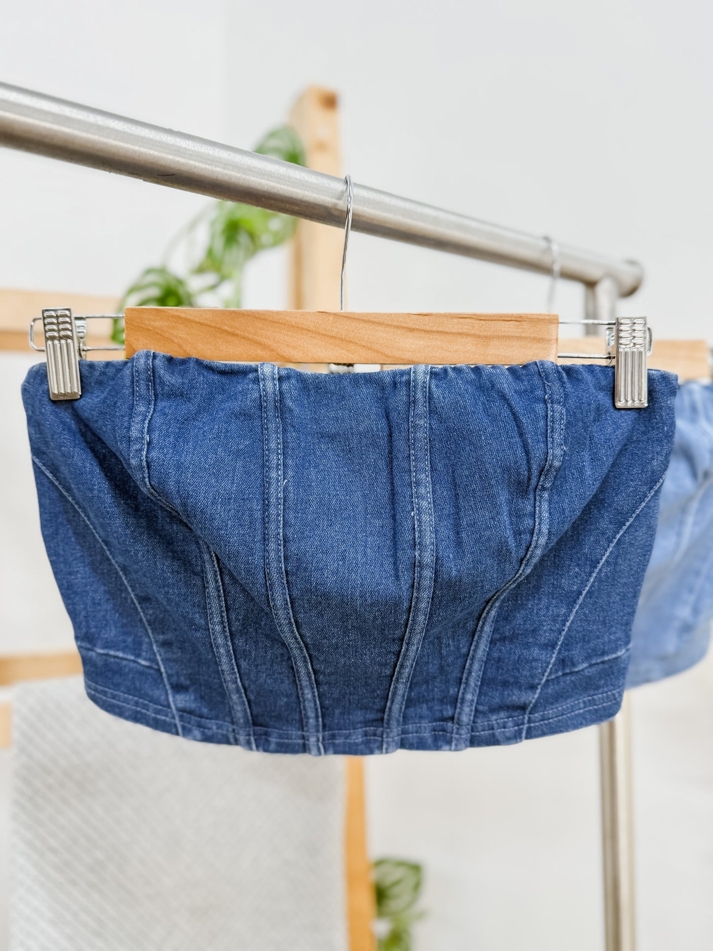 Jazmin Denim Strapless Top