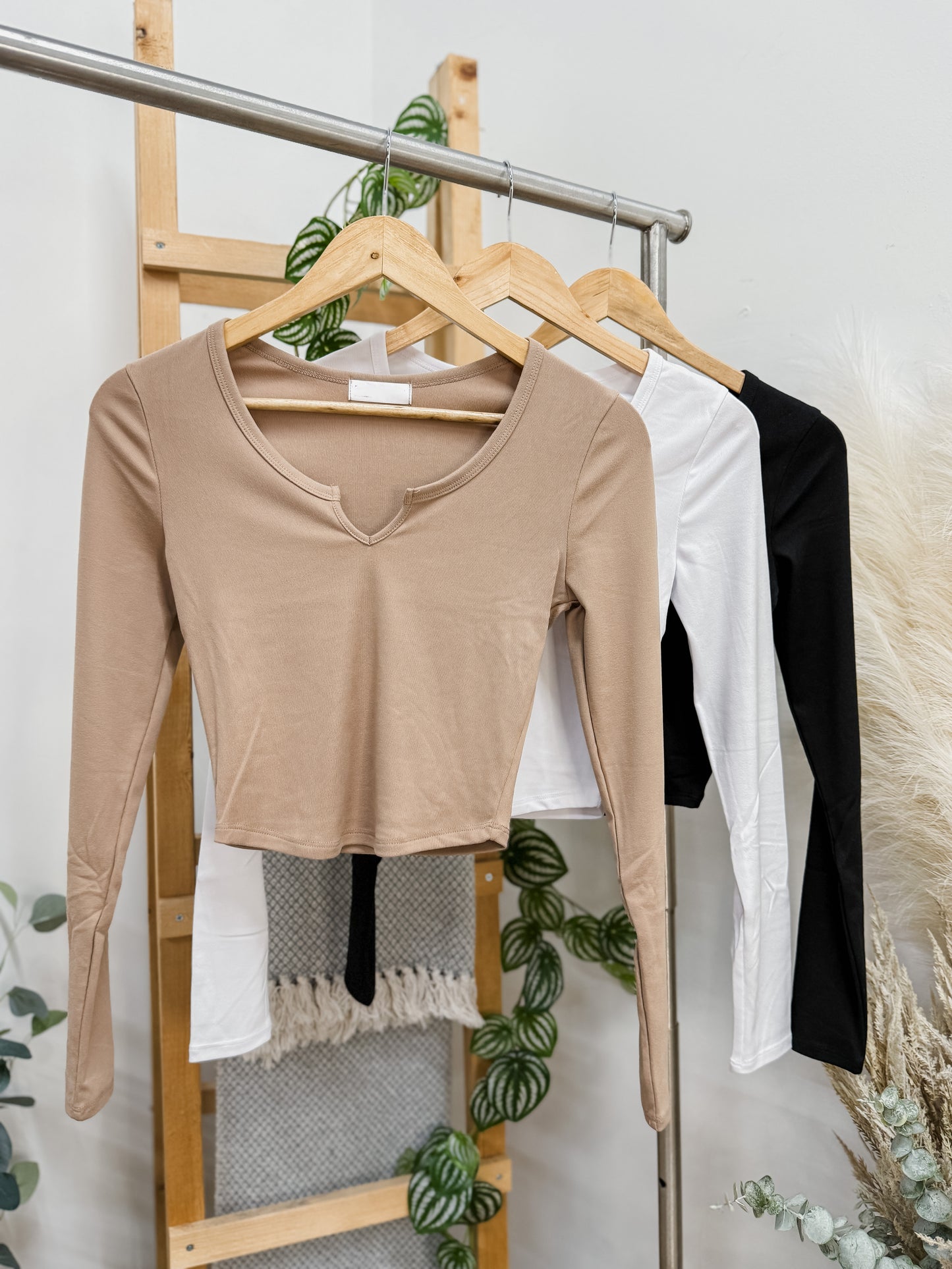 Nancy Dip Front Long Sleeve Top