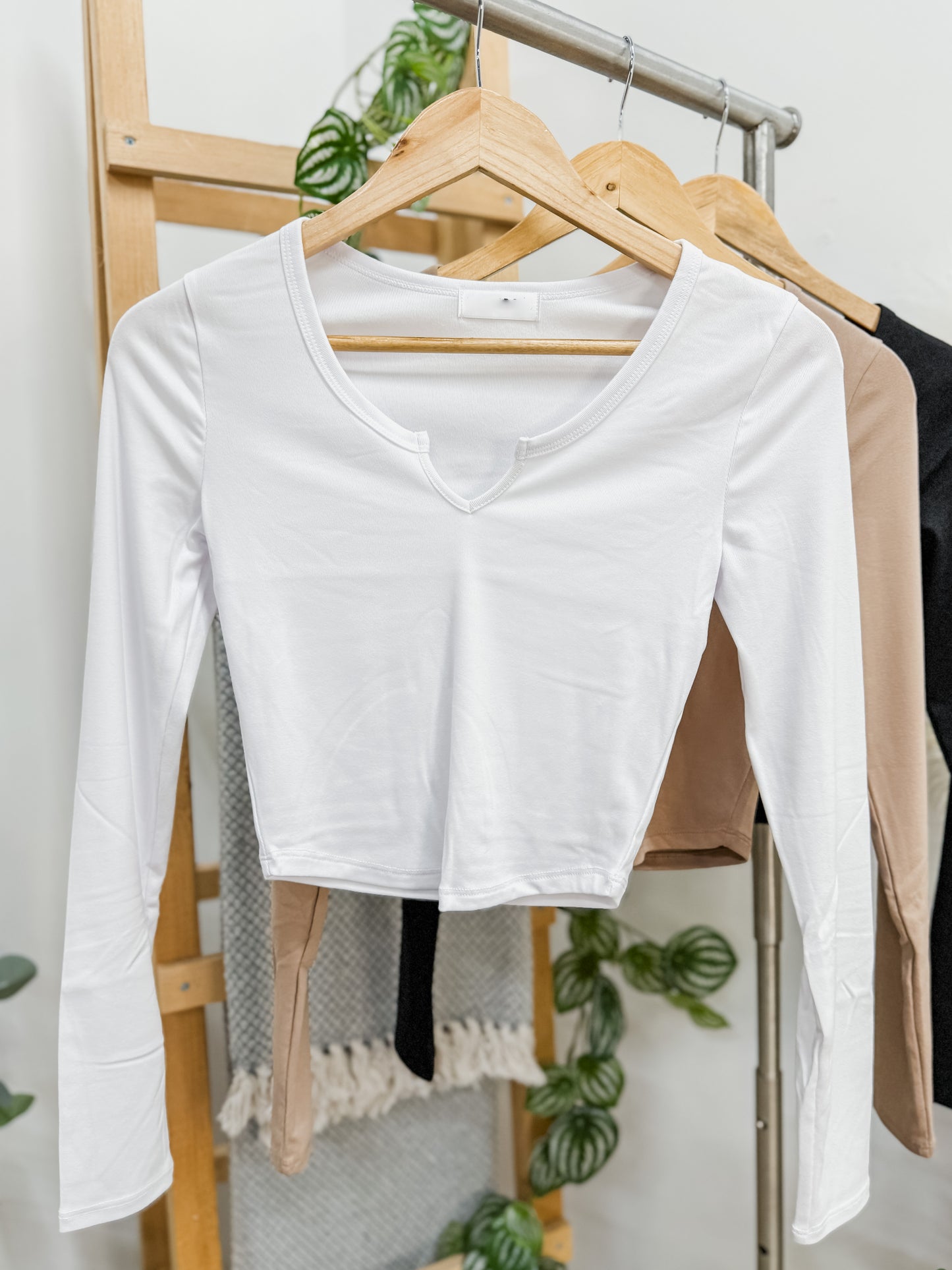 Nancy Dip Front Long Sleeve Top