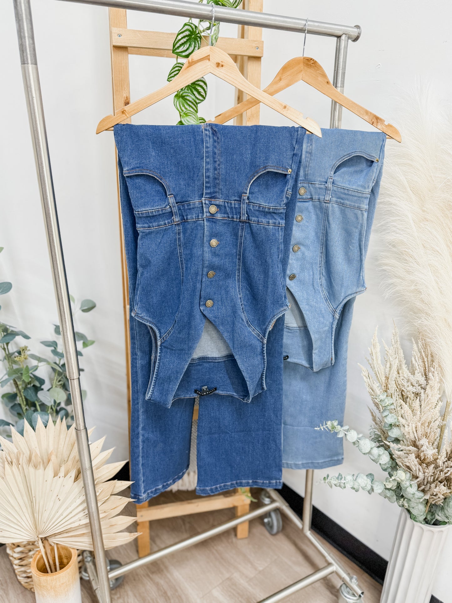 Graciela Button Front Denim Jumpsuit