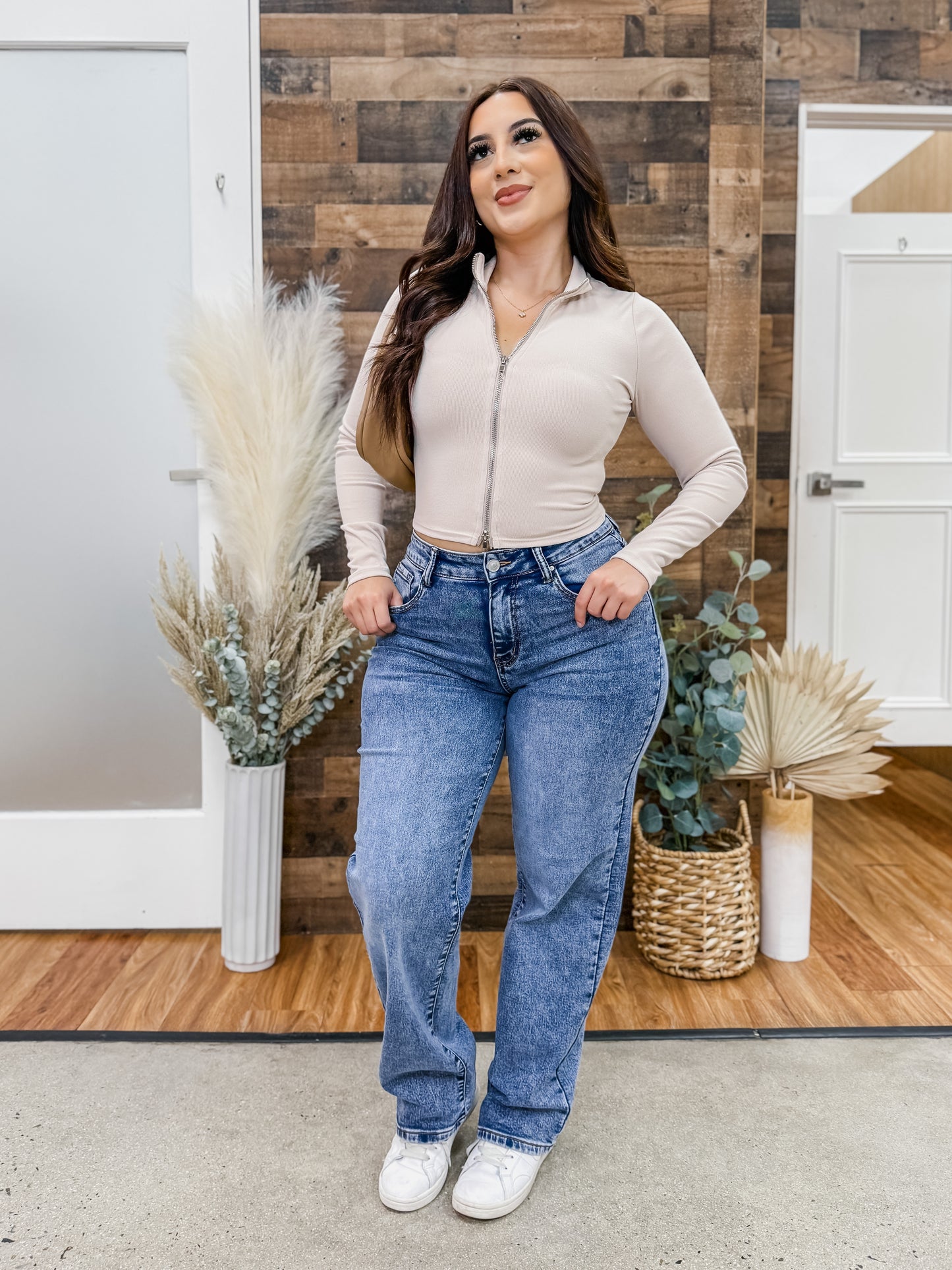 Sydnie Long Sleeve Zipper Top