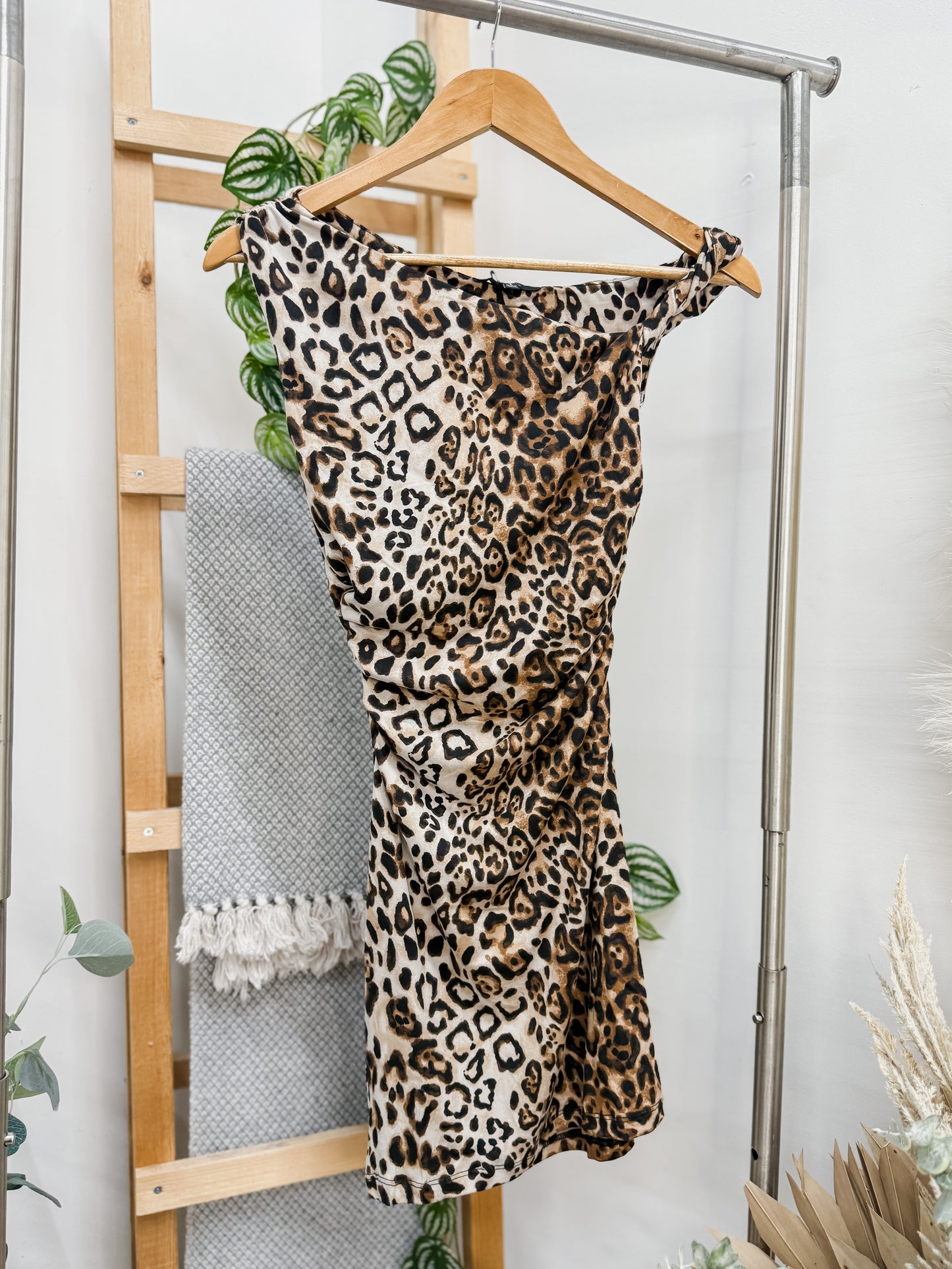 Brynn Leopard Off Shoulder Dress