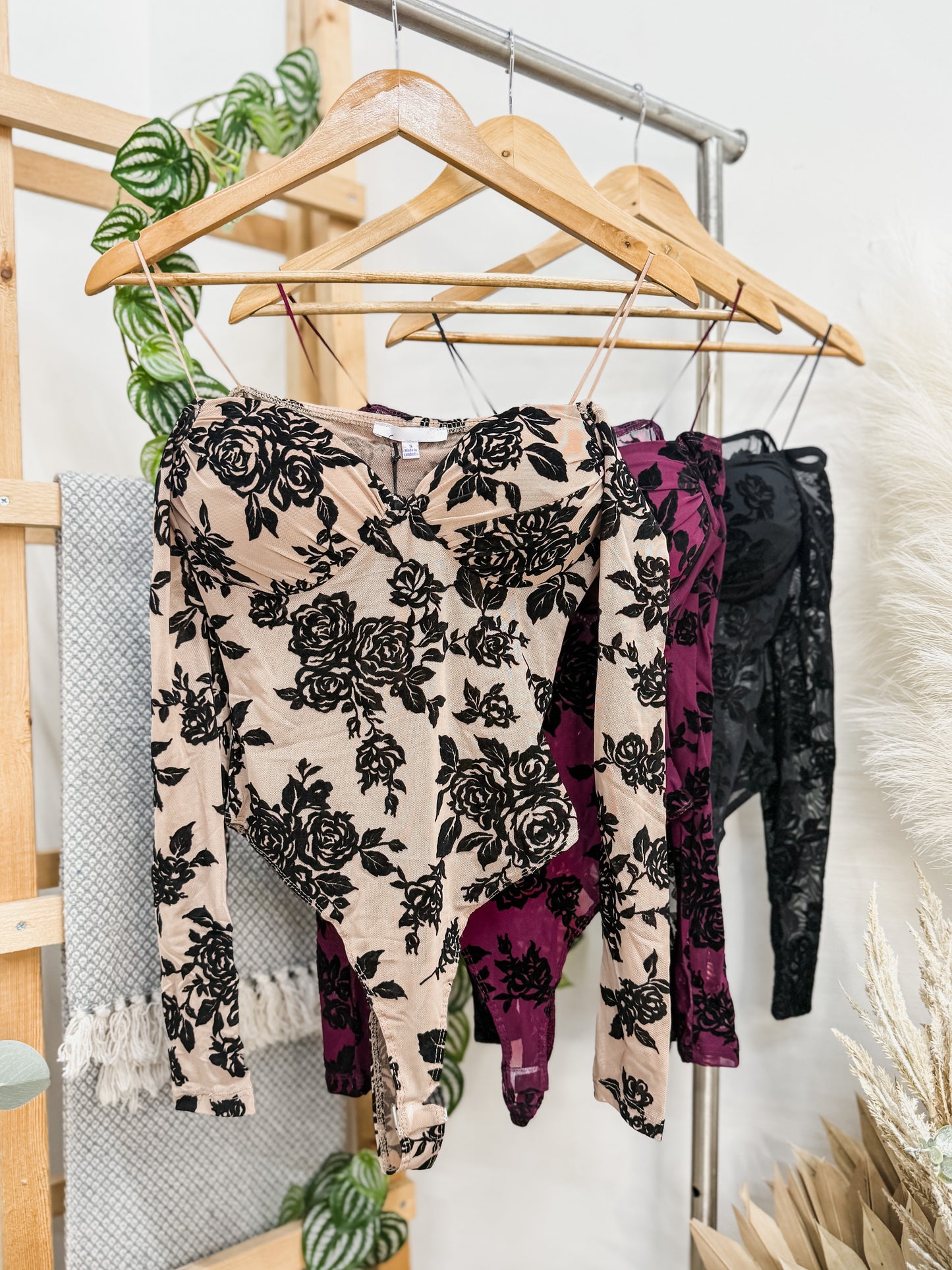 Rosa Burnout Off the Shoulder Bodysuit