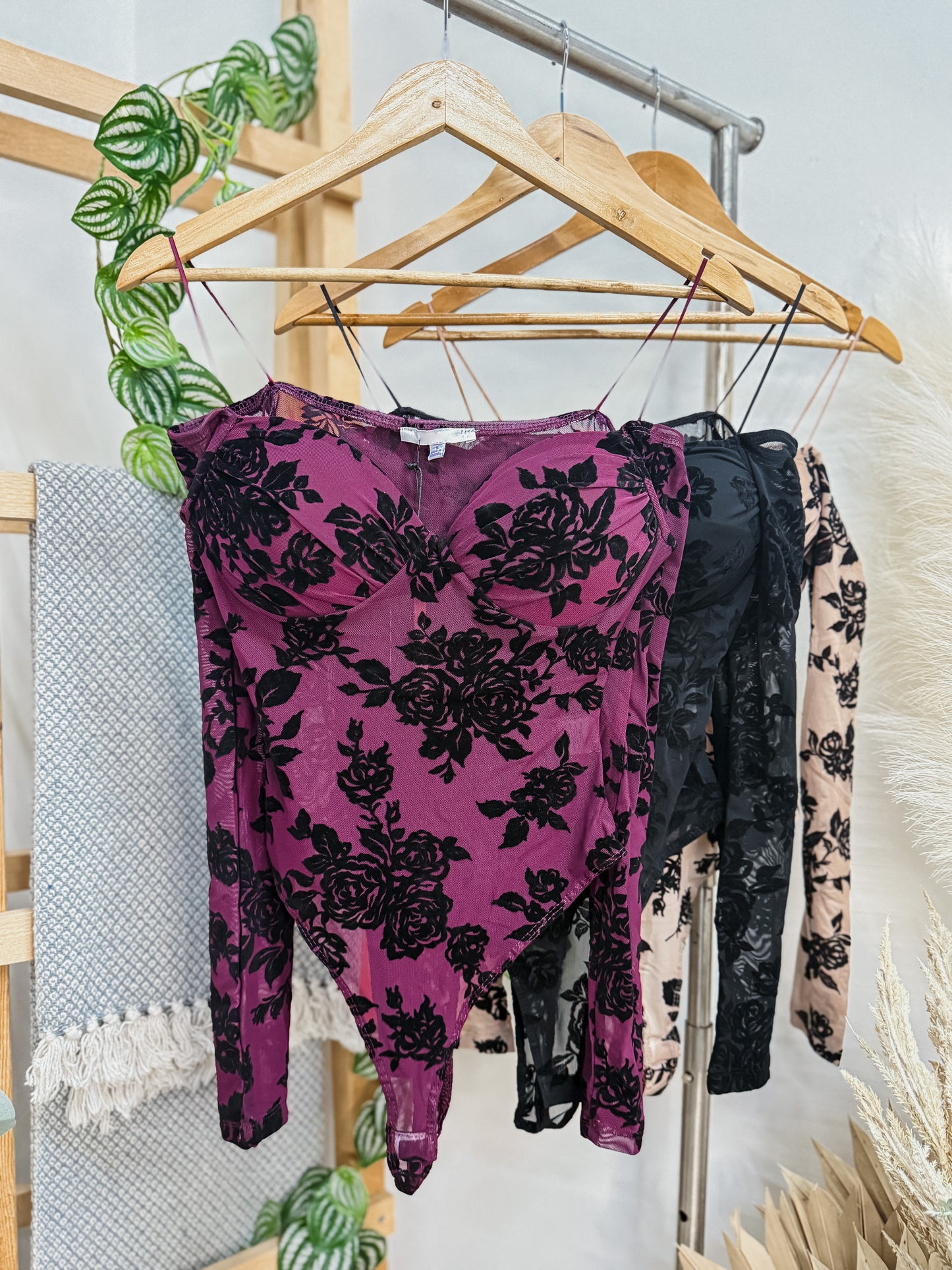 Rosa Burnout Off the Shoulder Bodysuit