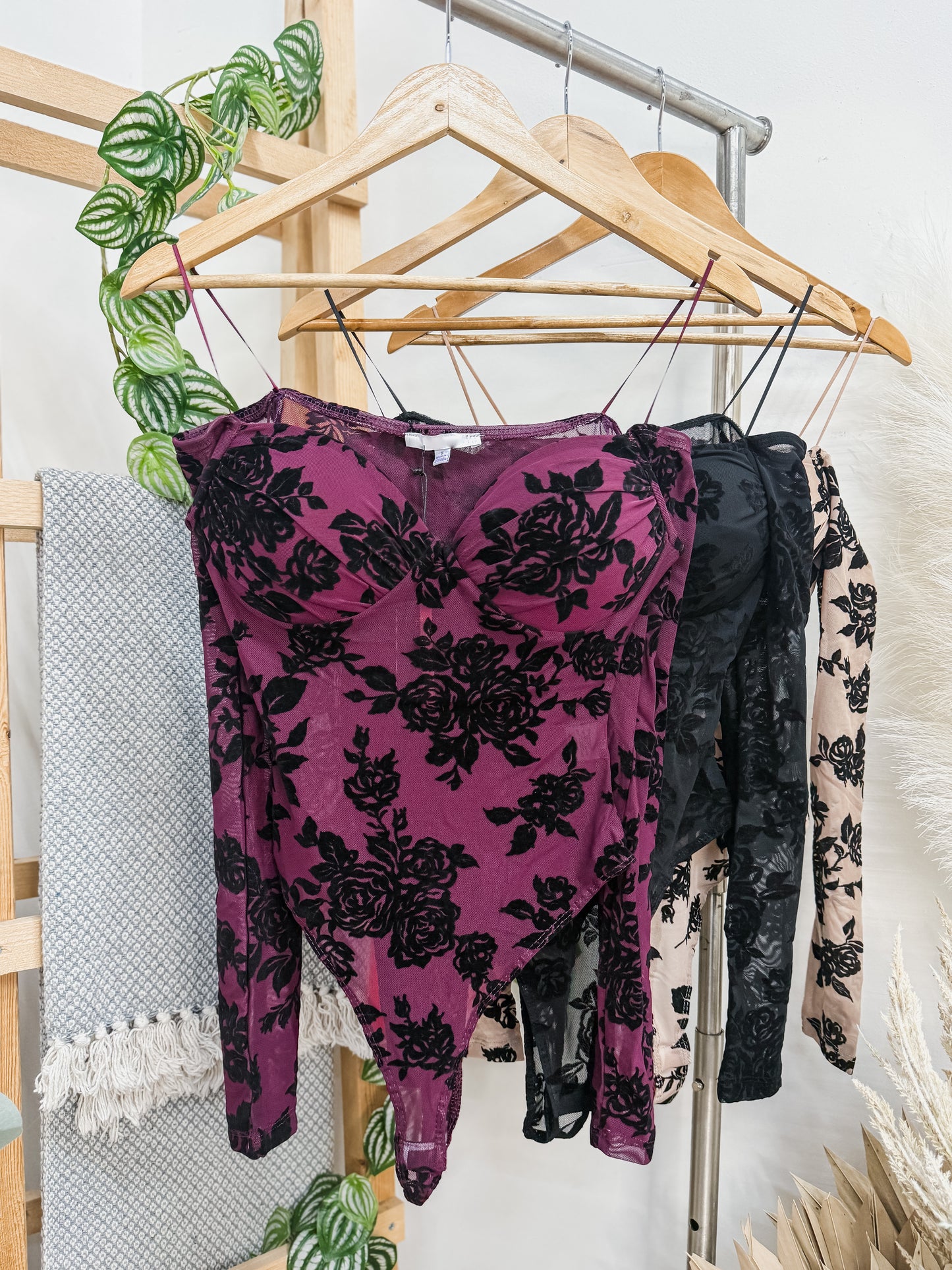 Rosa Burnout Off the Shoulder Bodysuit