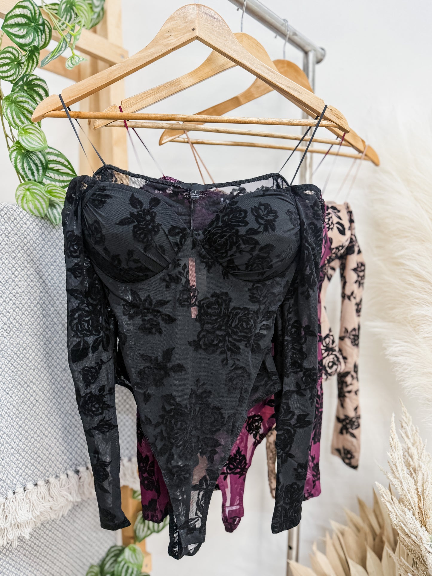 Rosa Burnout Off the Shoulder Bodysuit