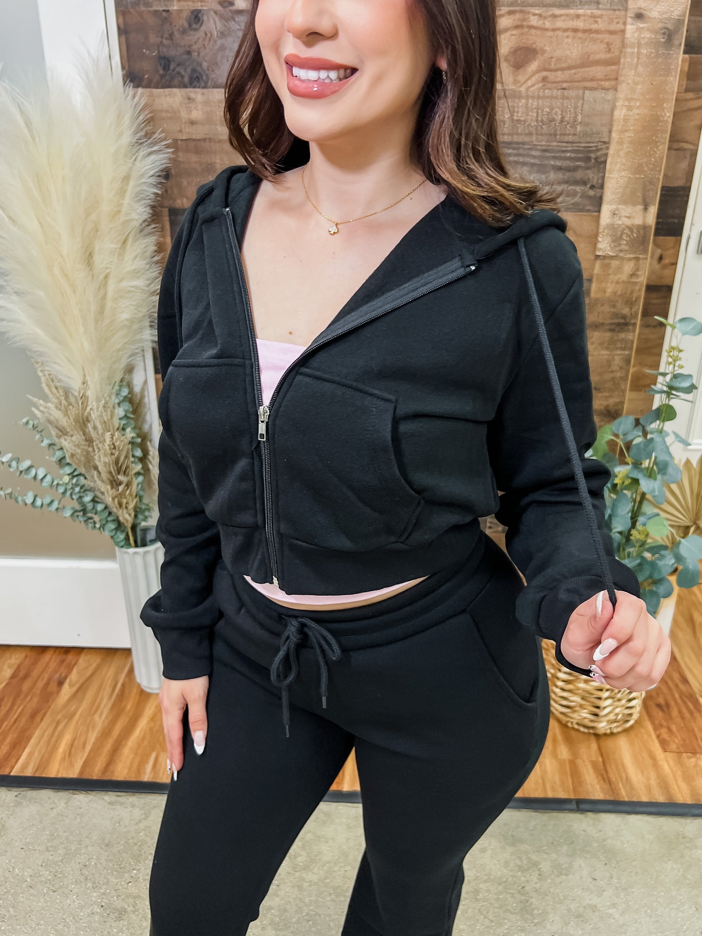 RESTOCK! Noelle Cropped Fleece Zip Hoodie