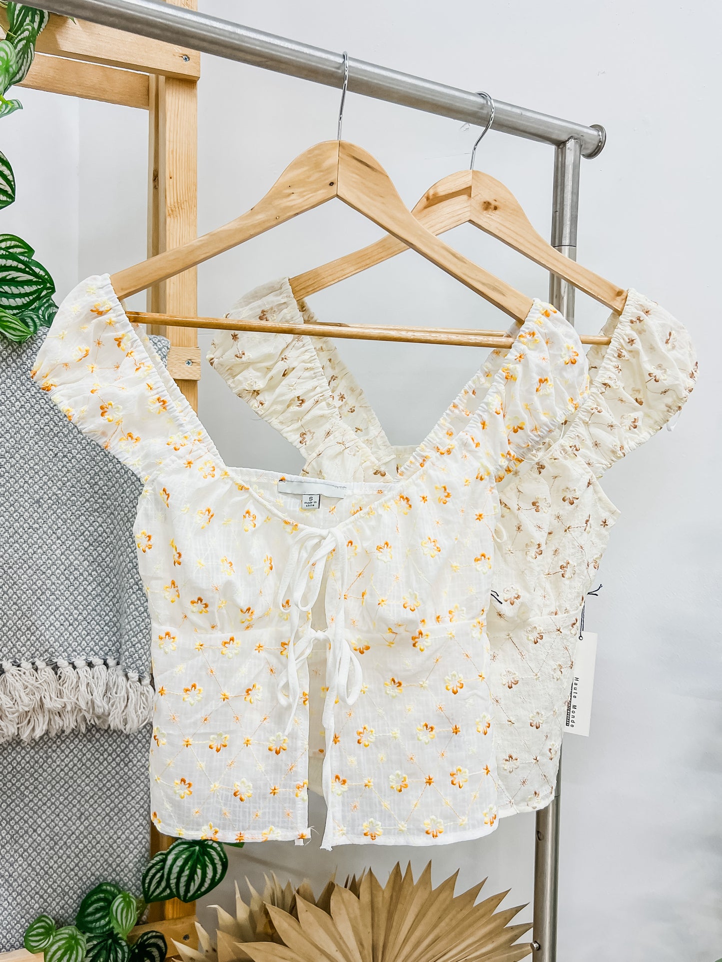 Elsa Dainty Stitched Flower Top