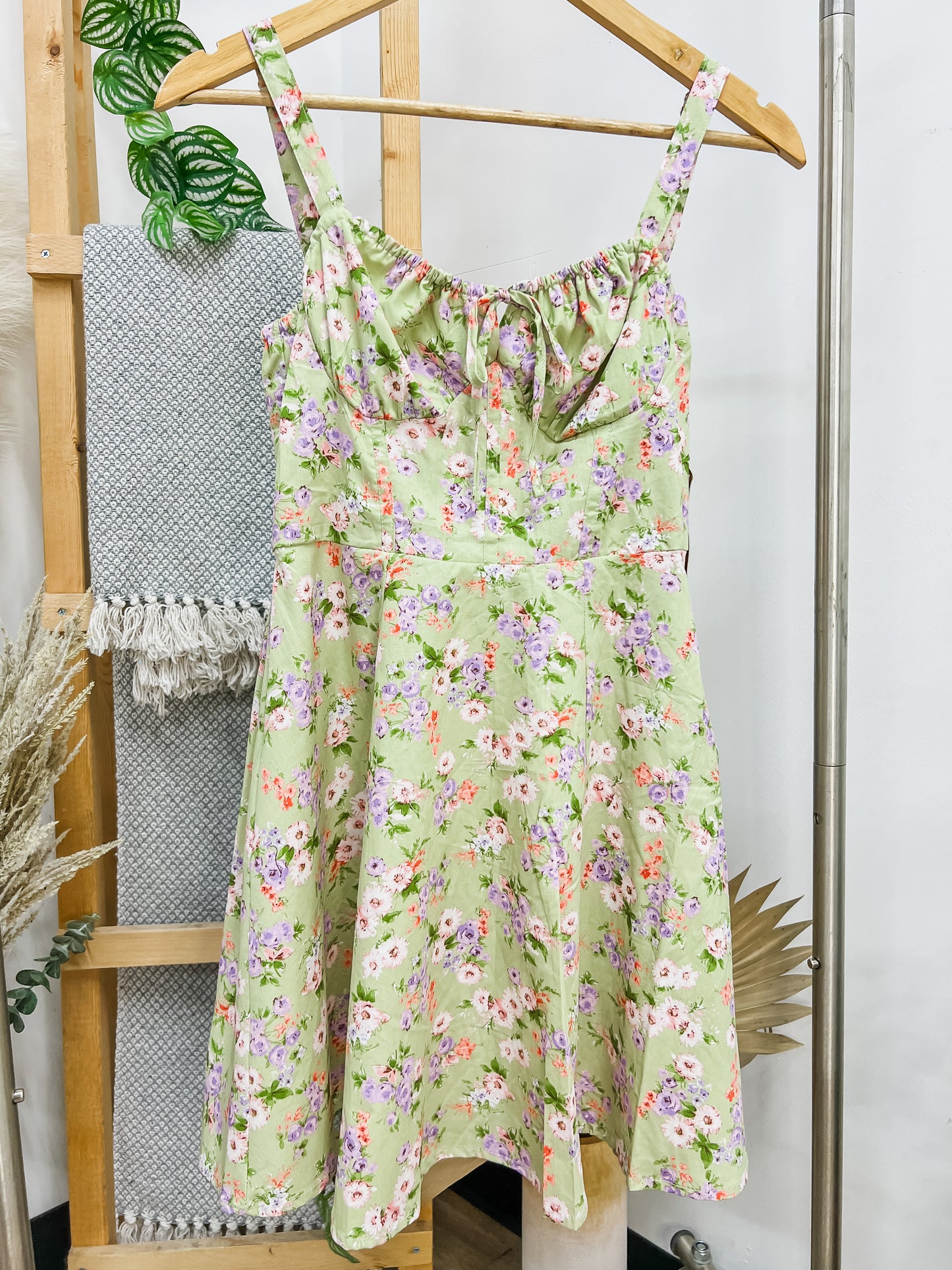 June Floral Sleeveless Milkmaid Dress