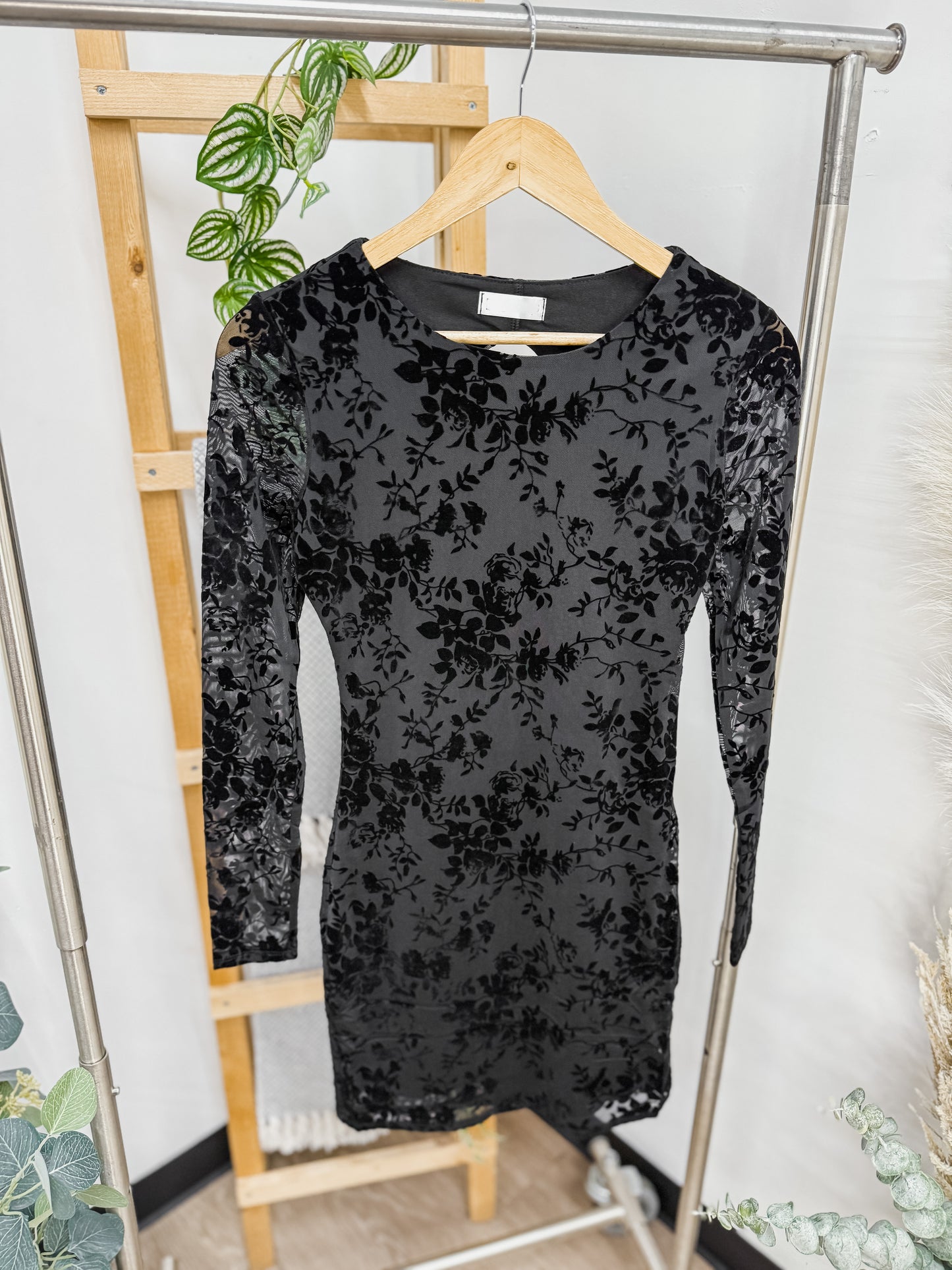 Veronica Velvet Floral Mesh Dress