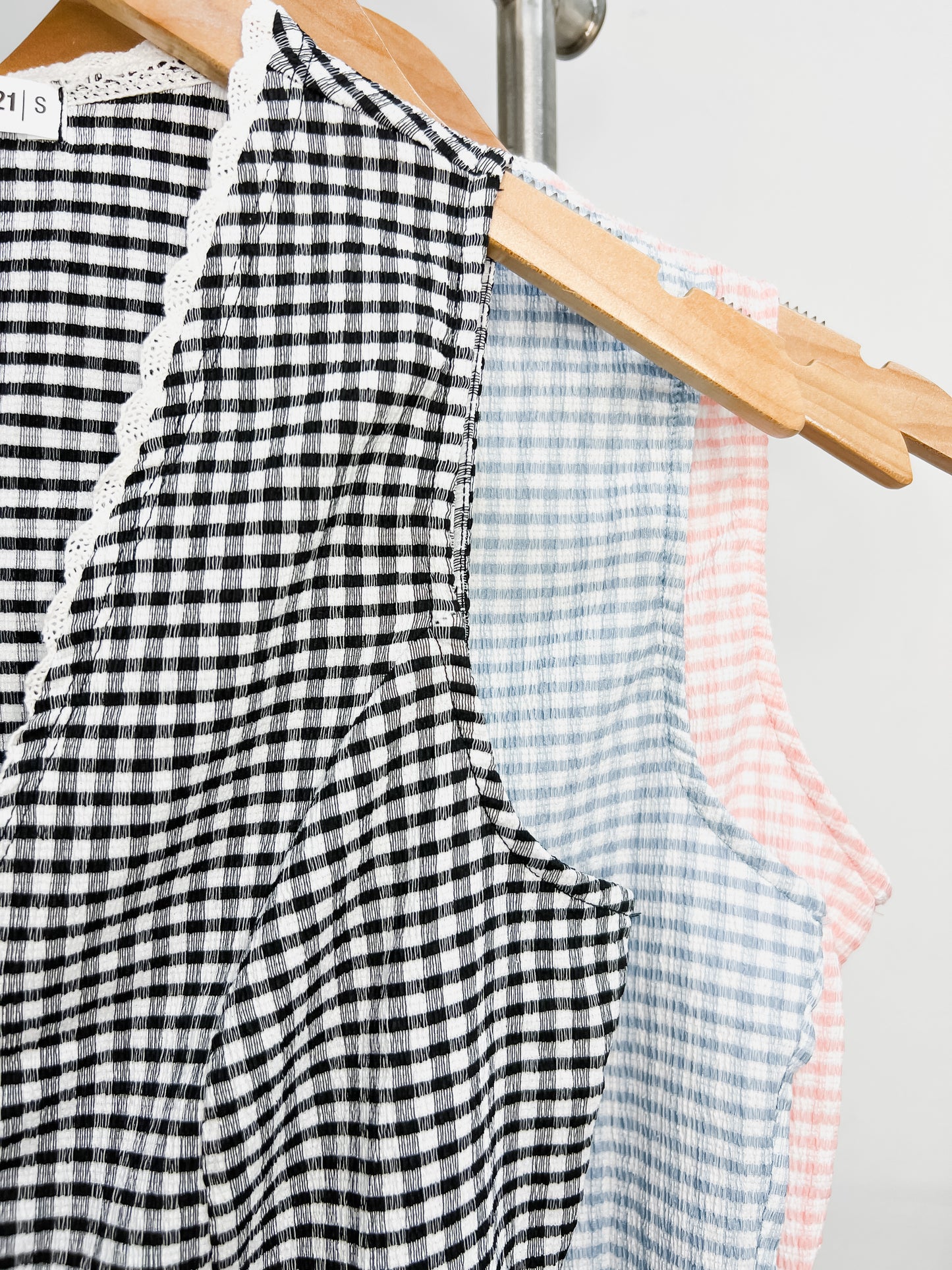 Kylie Gingham Bow Tie Top