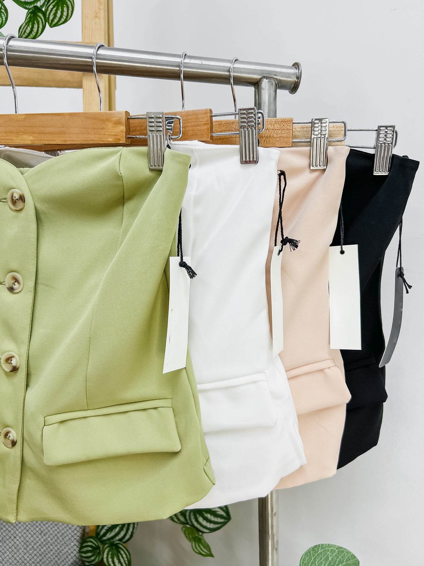 Anya Strapless Button Front Top