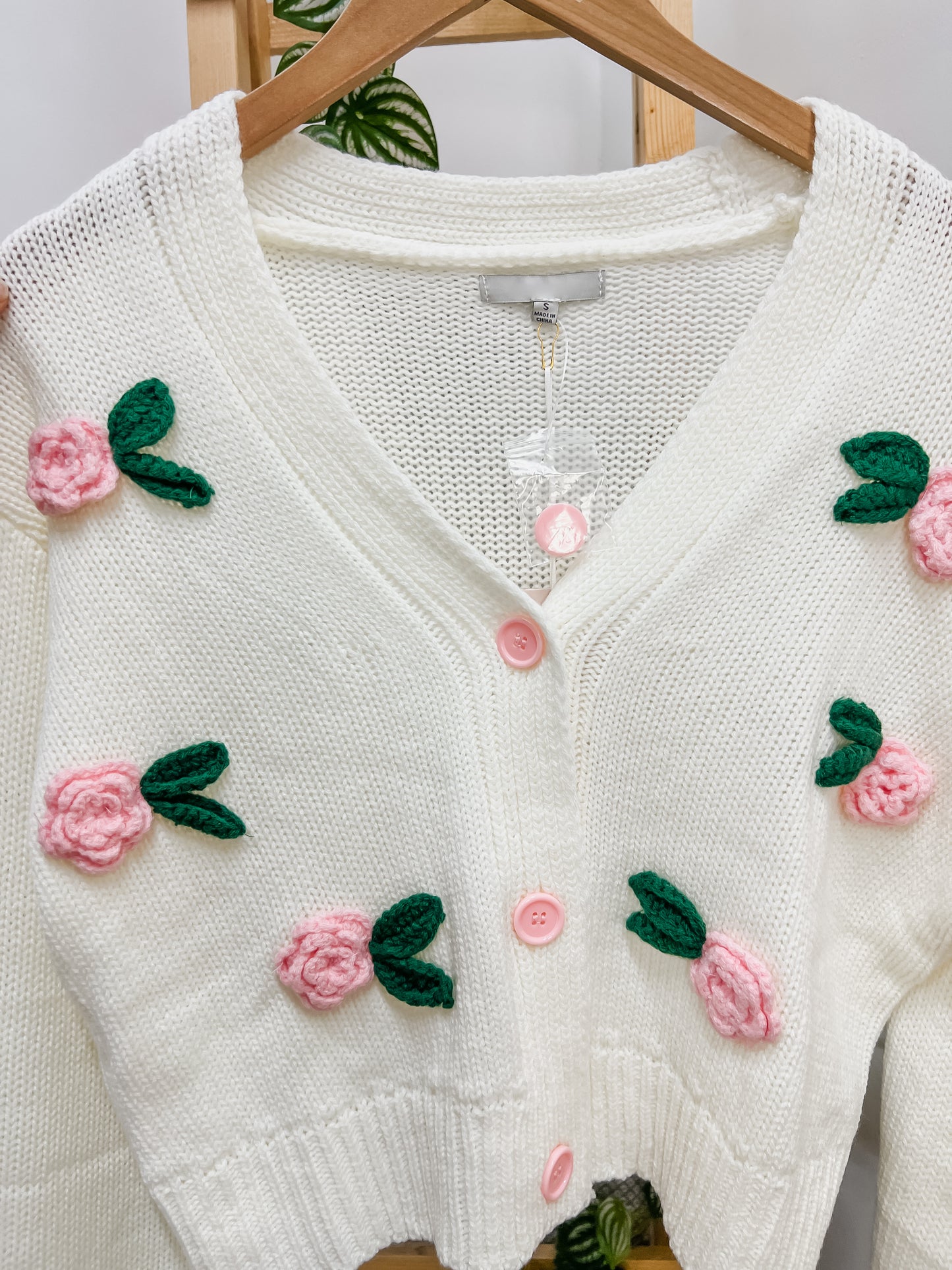 Rosalinda Dainty Flower Knit Cardigan