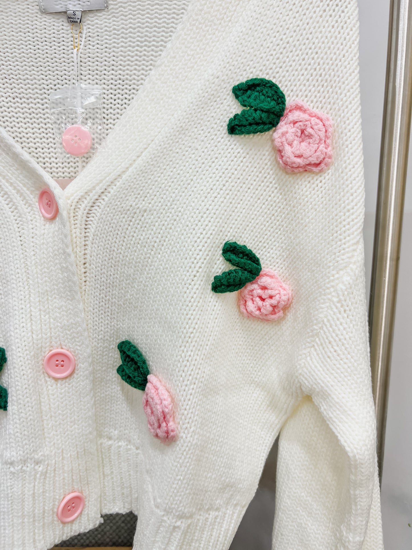 Rosalinda Dainty Flower Knit Cardigan