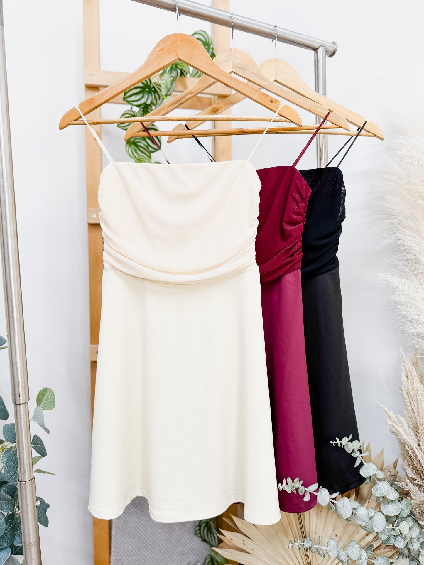 Rebecca Strapless Mesh A-Line Dress