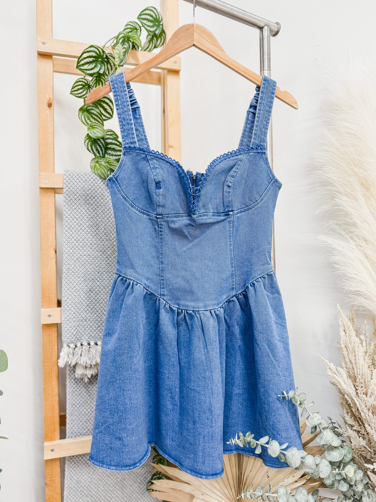 Debbie Sweetheart Denim Dress