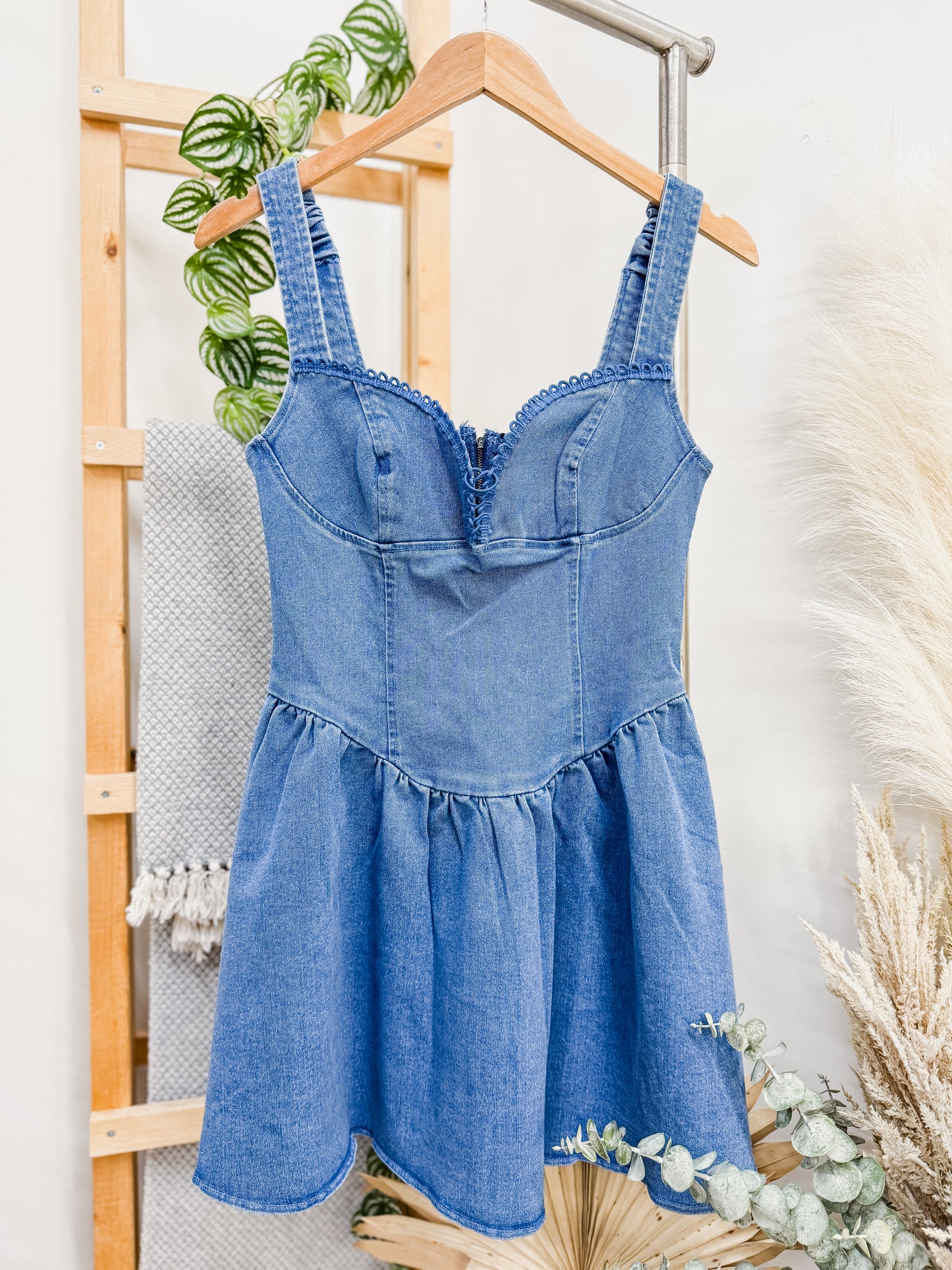 Debbie Sweetheart Denim Dress