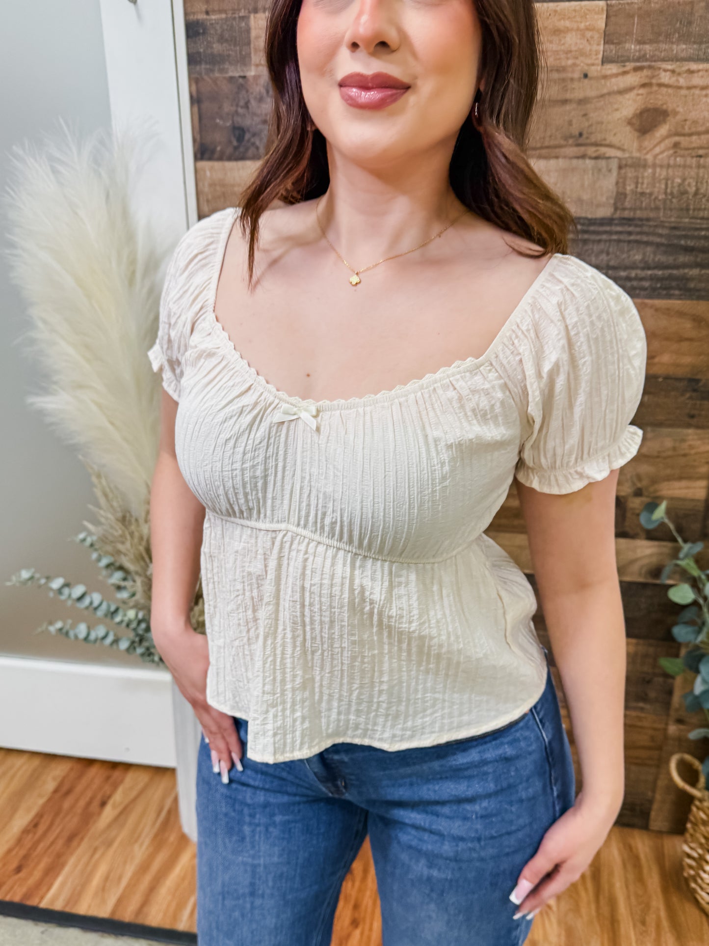 Paloma Dainty Bow Empire Waist Top