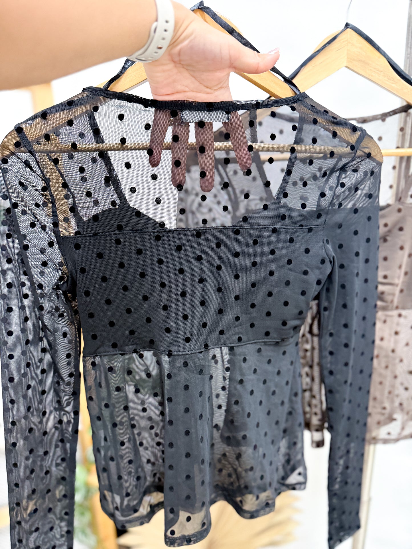 Phoebe Polka Dot Sheer Top