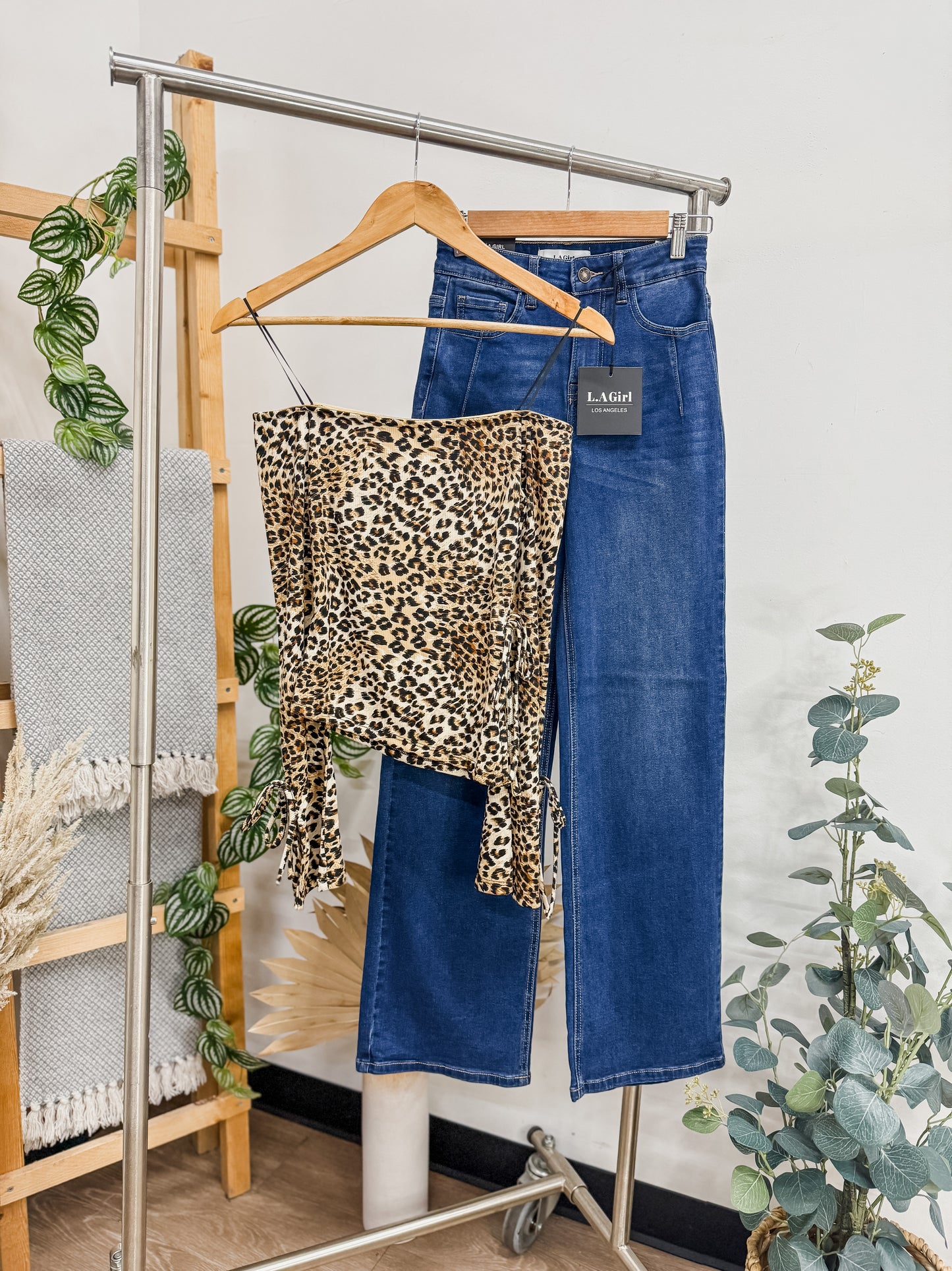 Astrid Cheetah Off Shoulder Top
