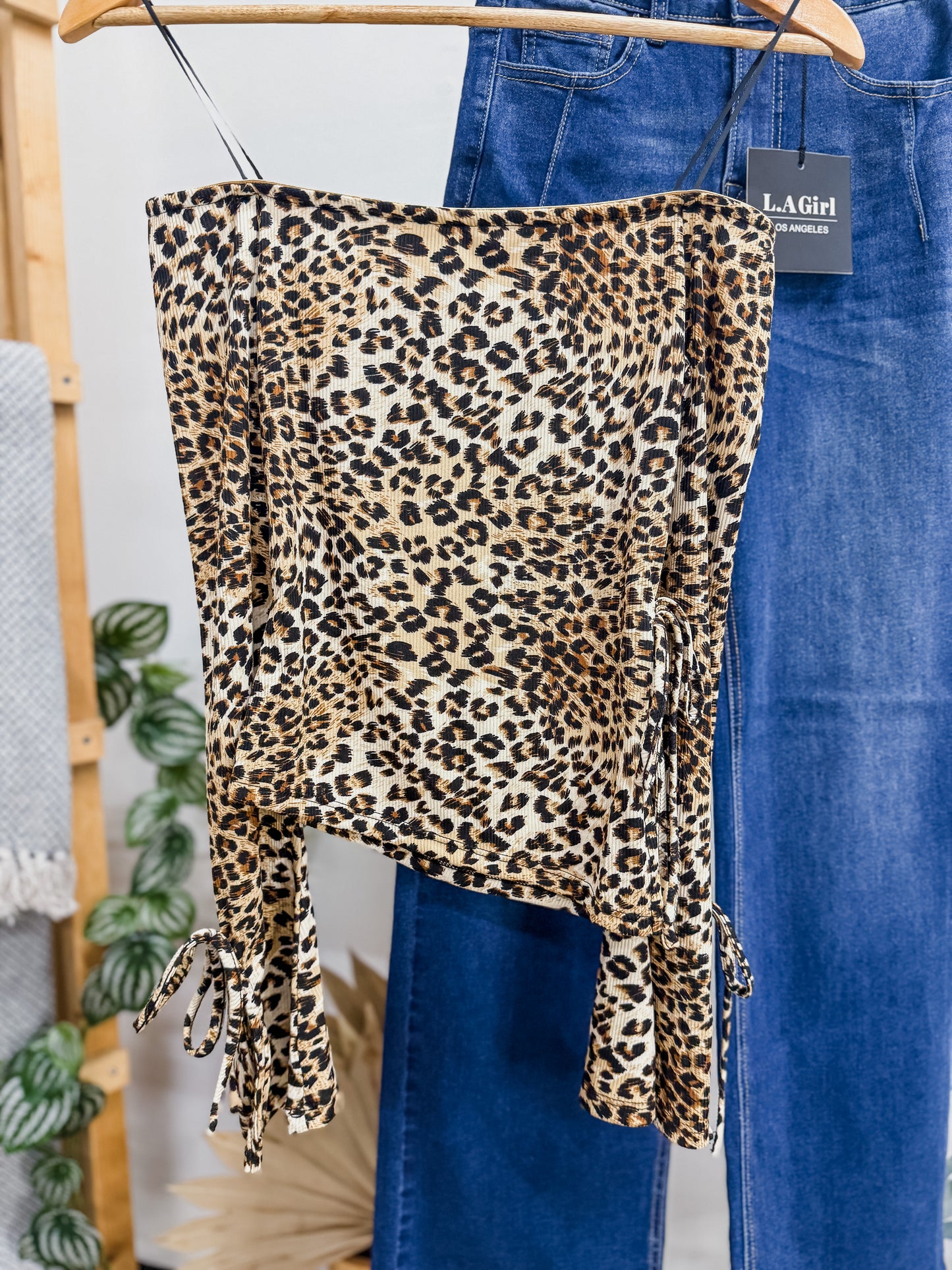 Astrid Cheetah Off Shoulder Top
