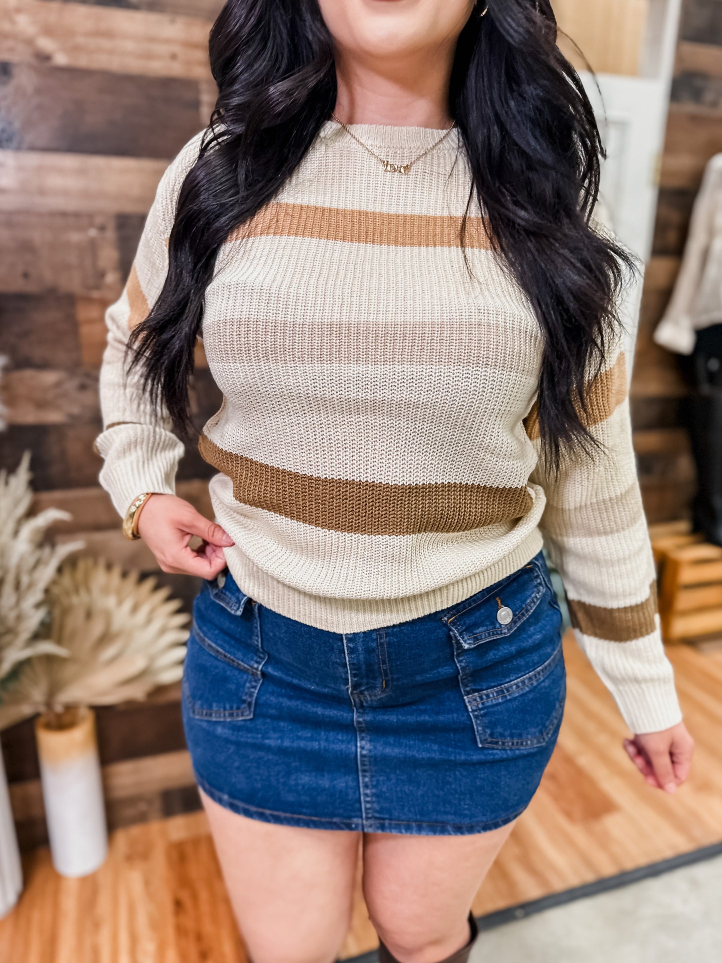 Cozy Knit Striped Sweater