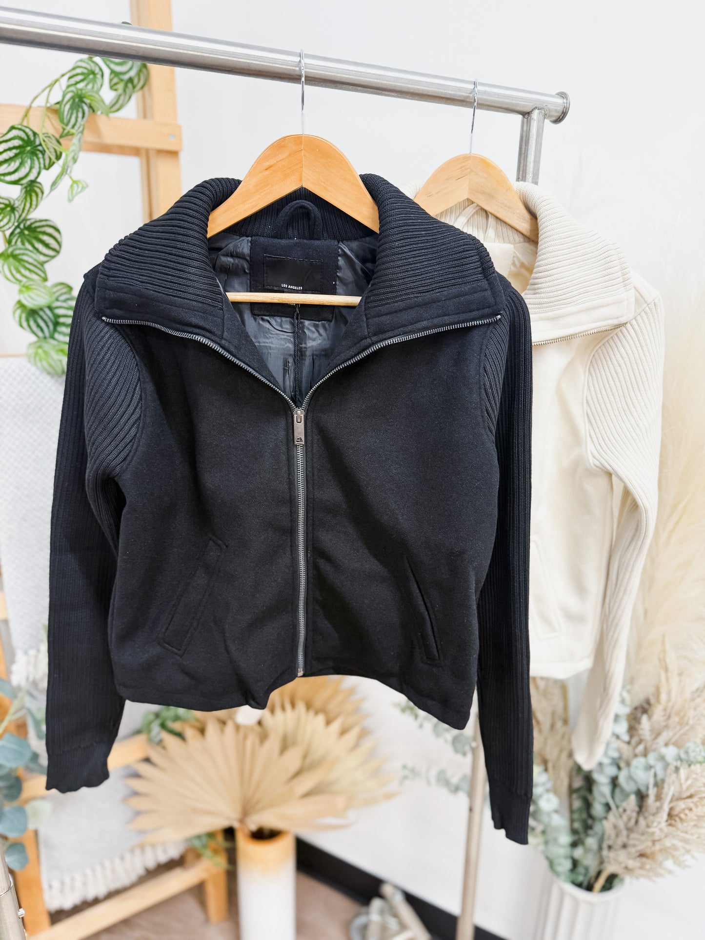 Denise Knit Sleeves Collar Jacket