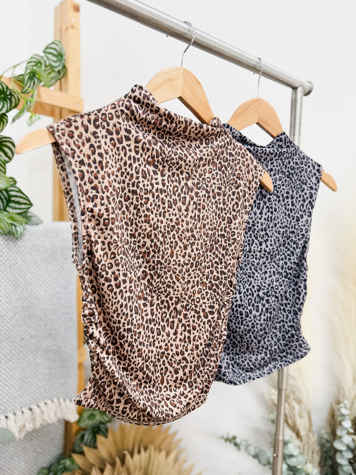 Naomi Leopard Mock Neck Top