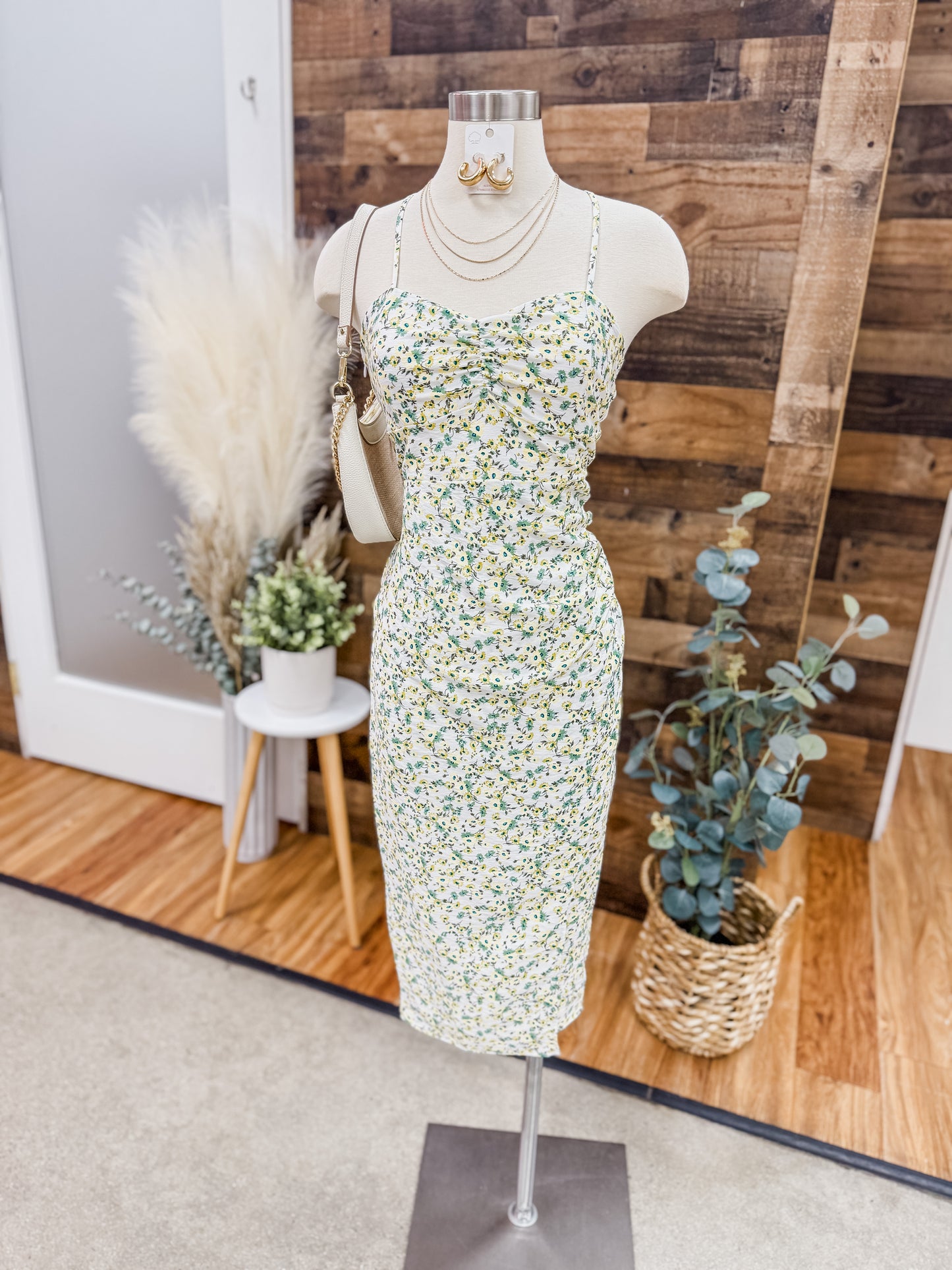 Lilah Floral Cross Back Midi Dress