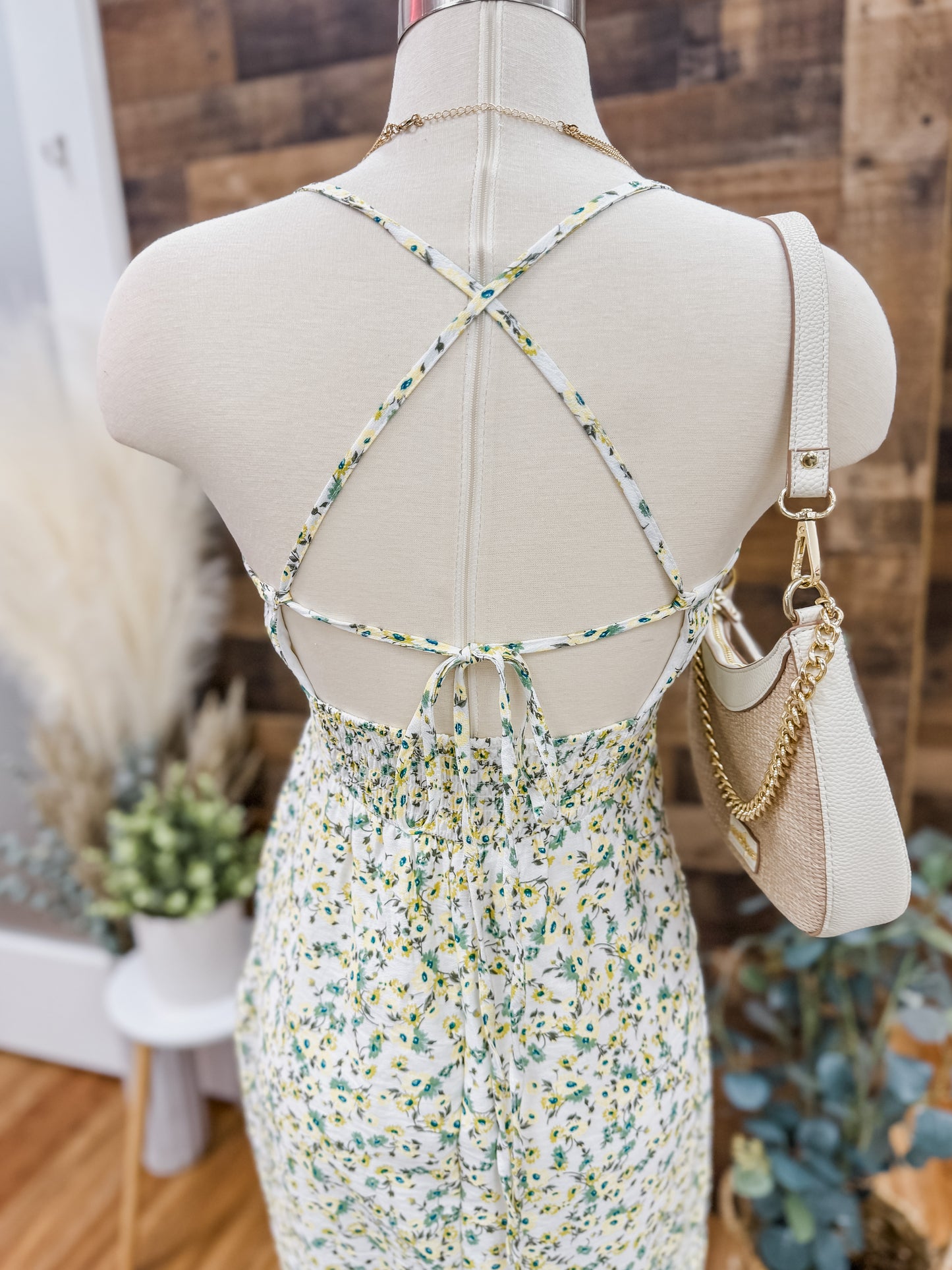 Lilah Floral Cross Back Midi Dress