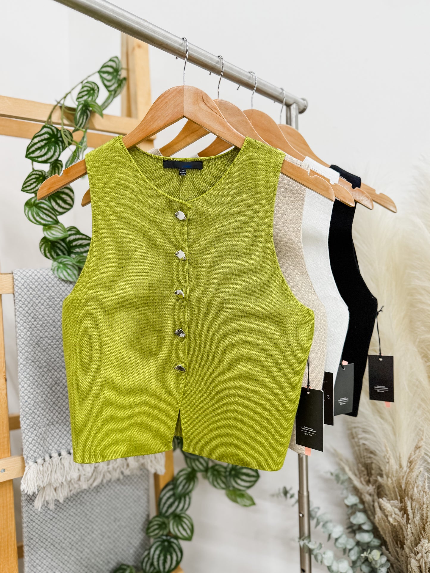 RESTOCK! Ava Button Knit Vest Top