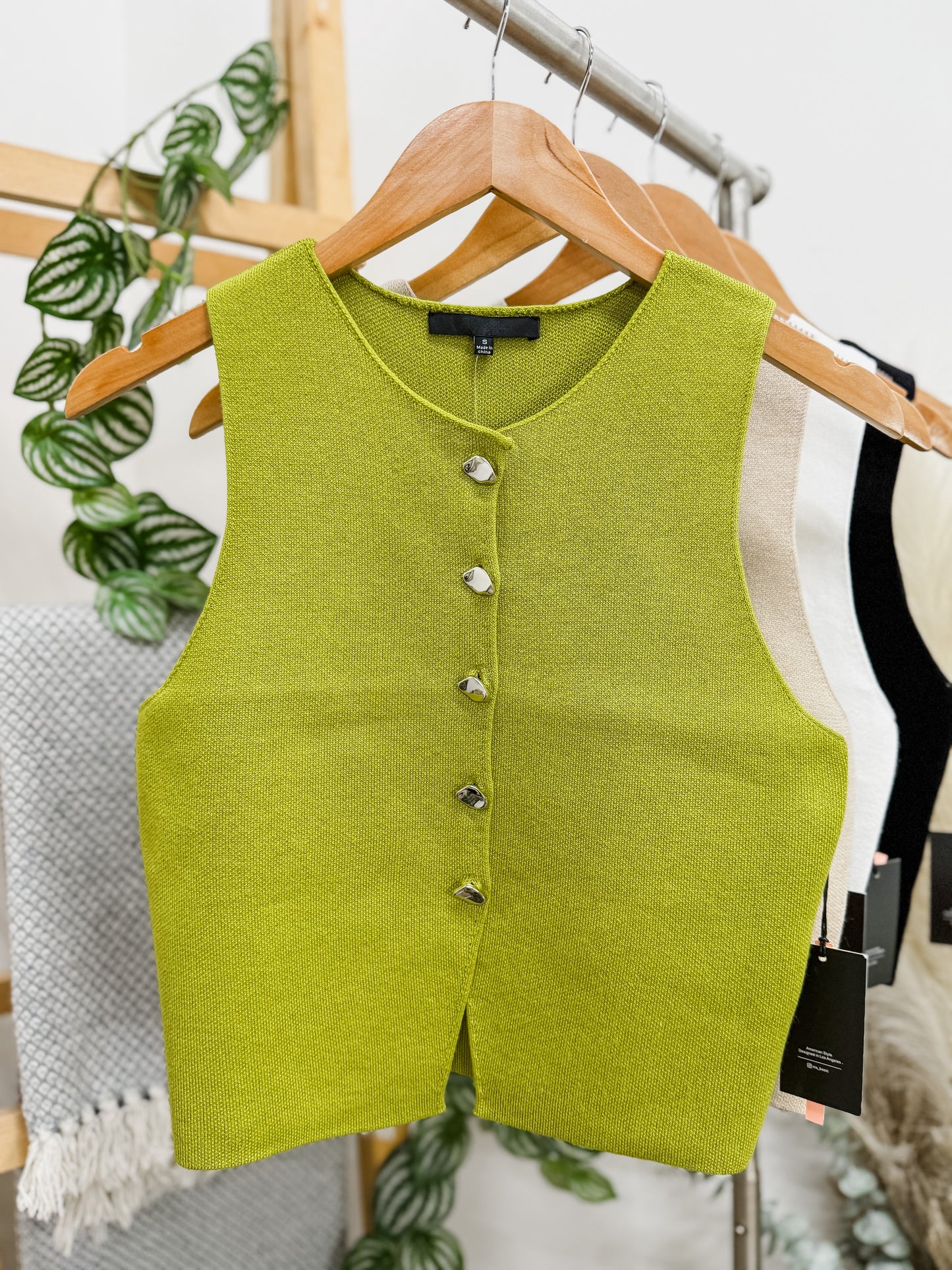 RESTOCK! Ava Button Knit Vest Top