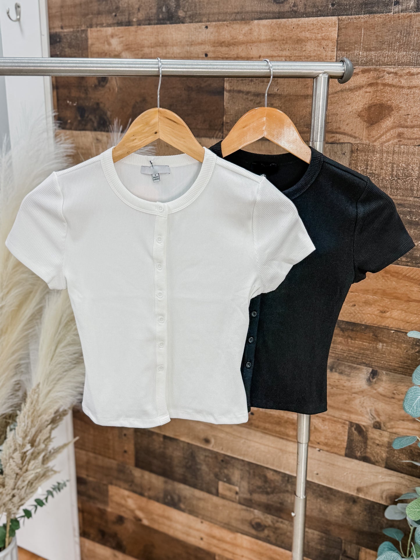 Karla Button Short Sleeve Top