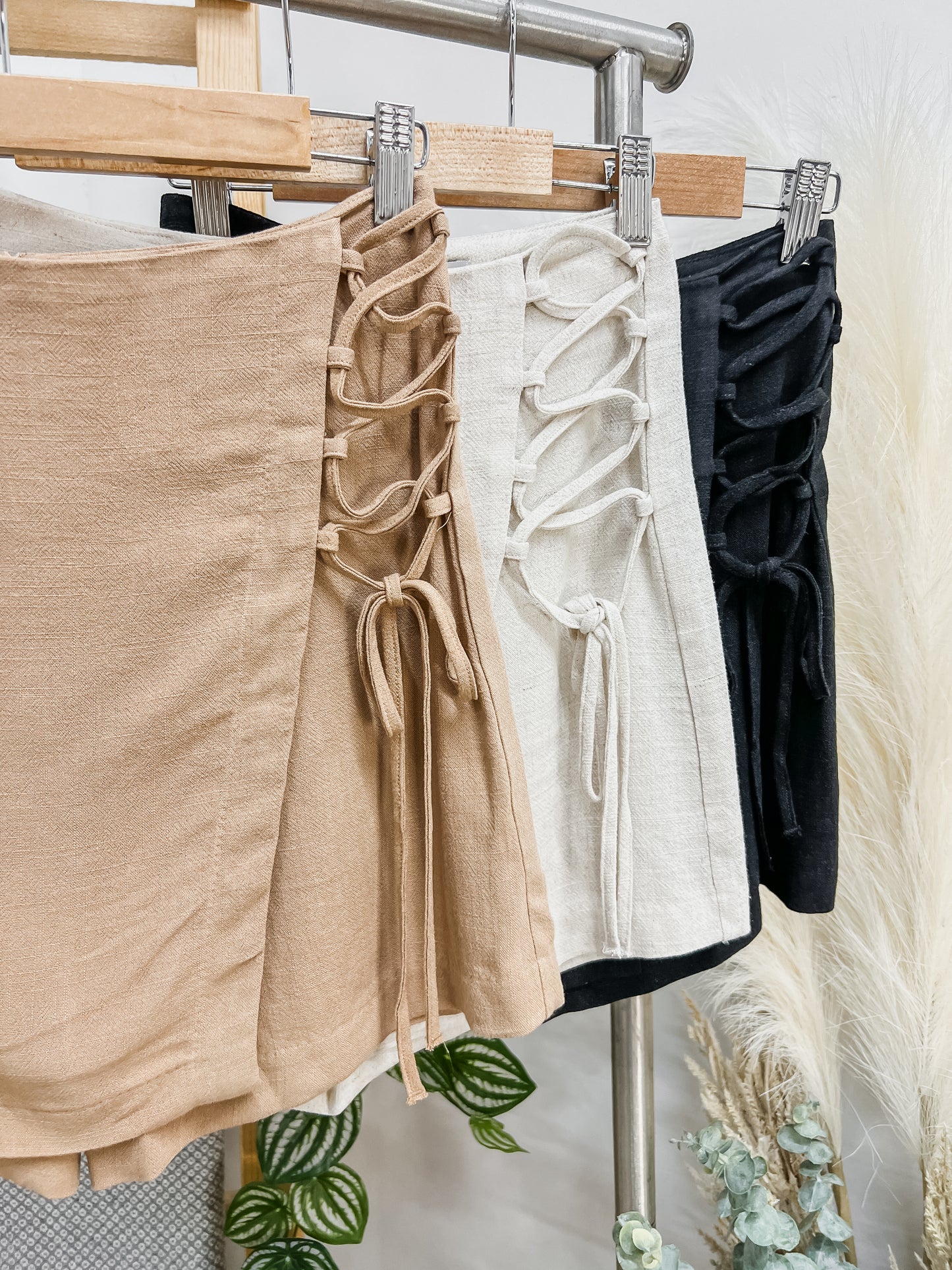 Madelyn Wrap Tie Linen Skirt