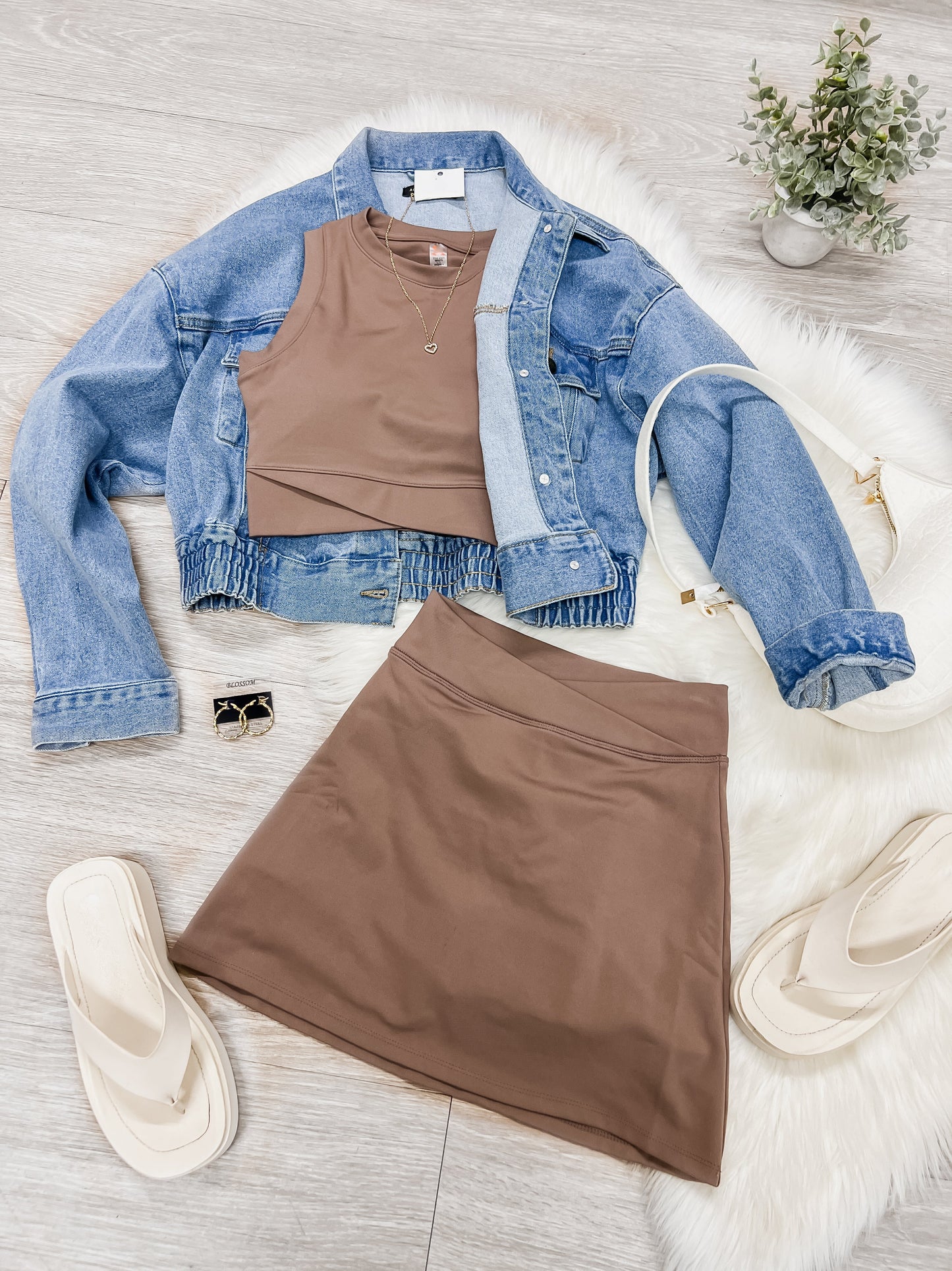 Aubrey Cross Over Padded Top