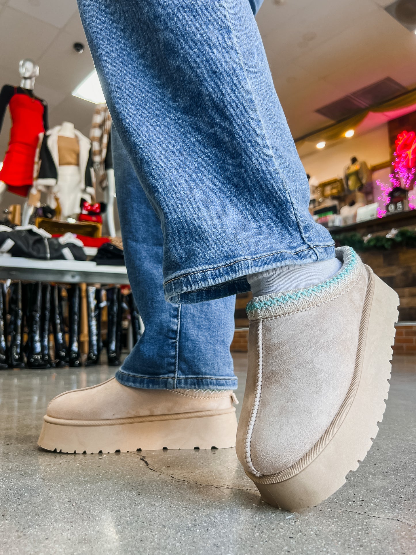Oaklee Platform Slip On Fur Booties