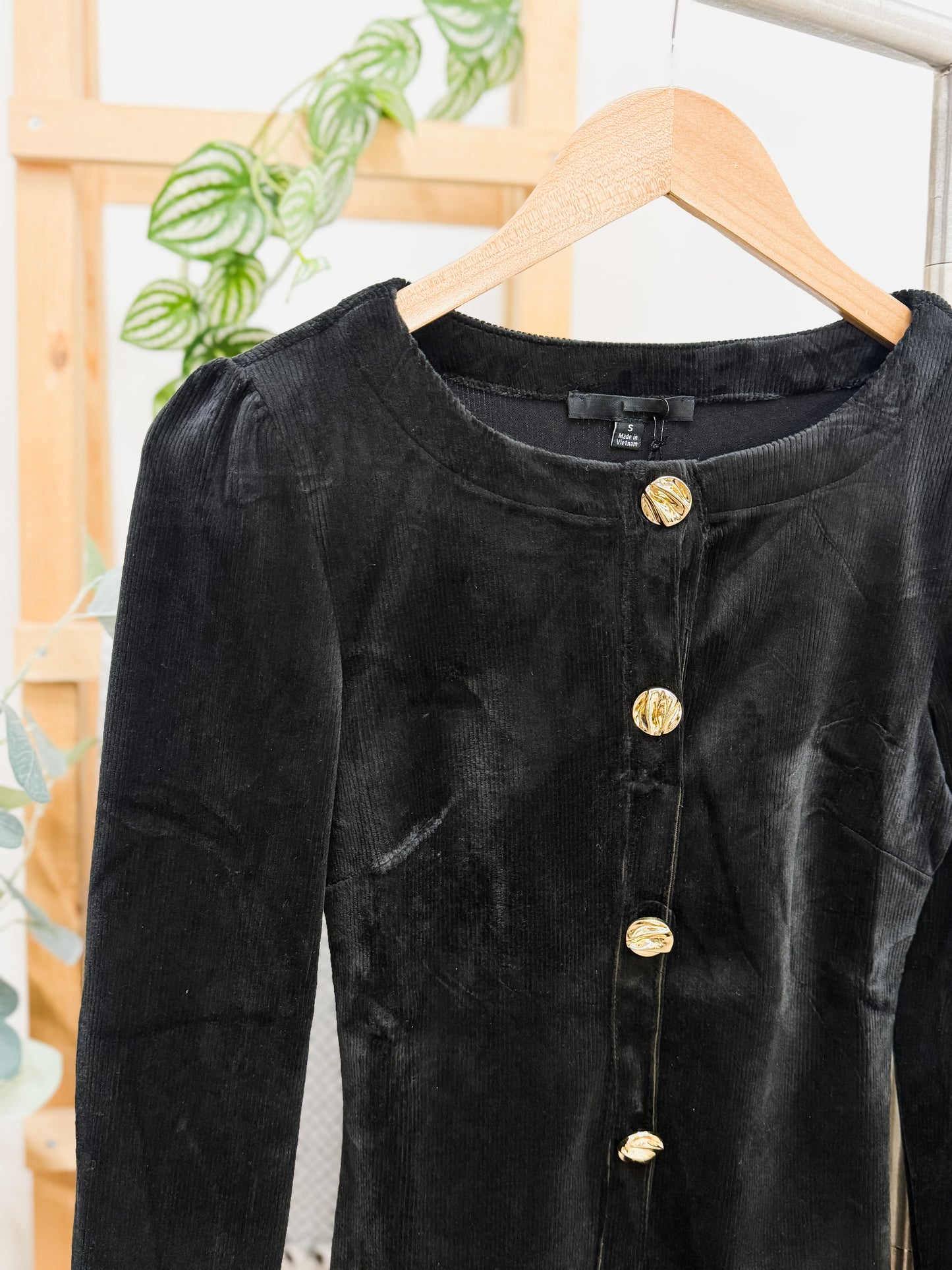 Stassi Gold Button Long Sleeve Dress