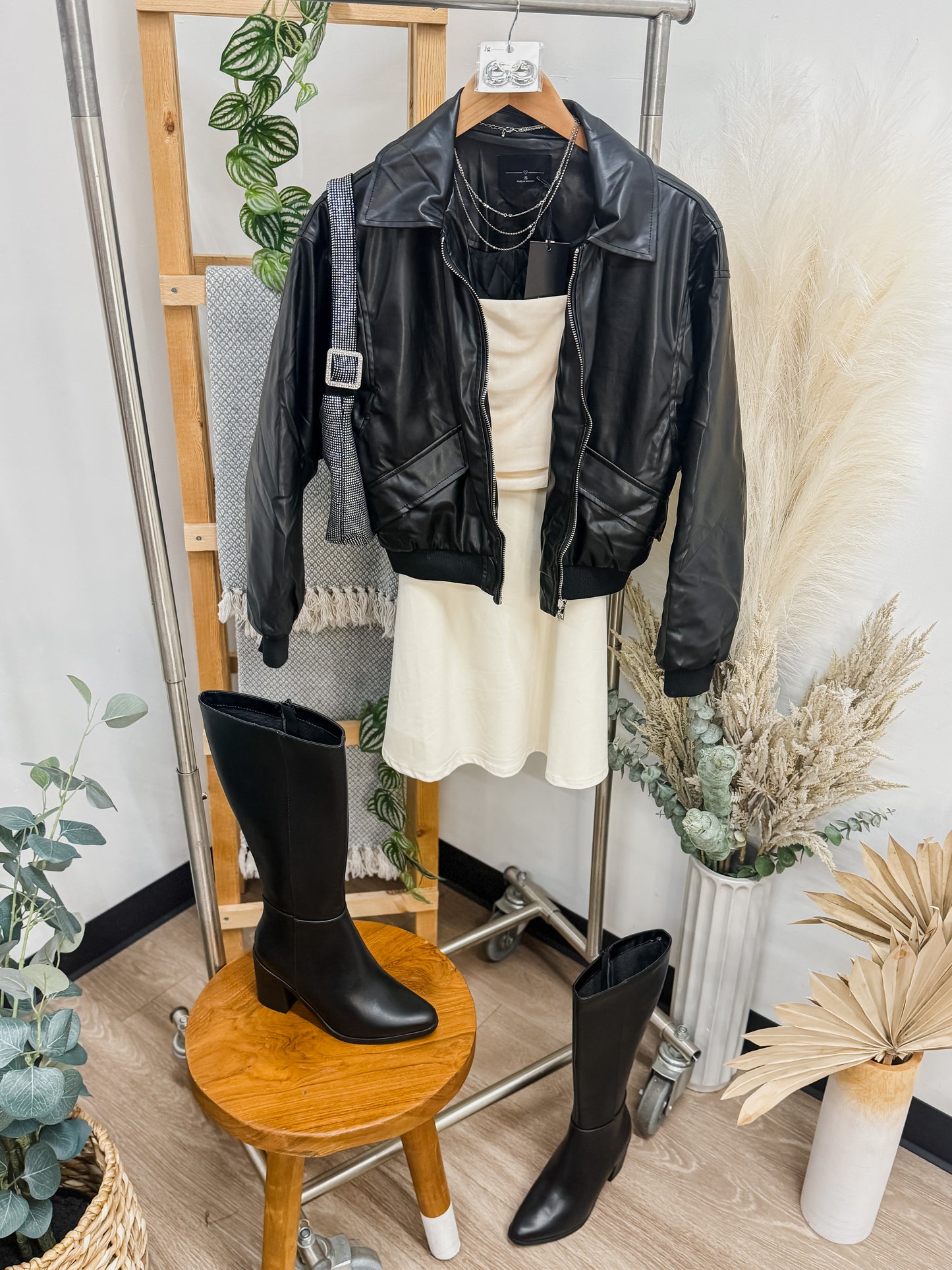 Kiara Leather Bomber Jacket