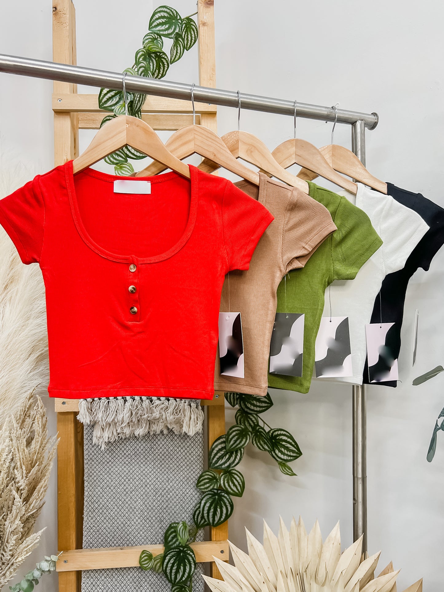 Jolie Button Front Crop Top