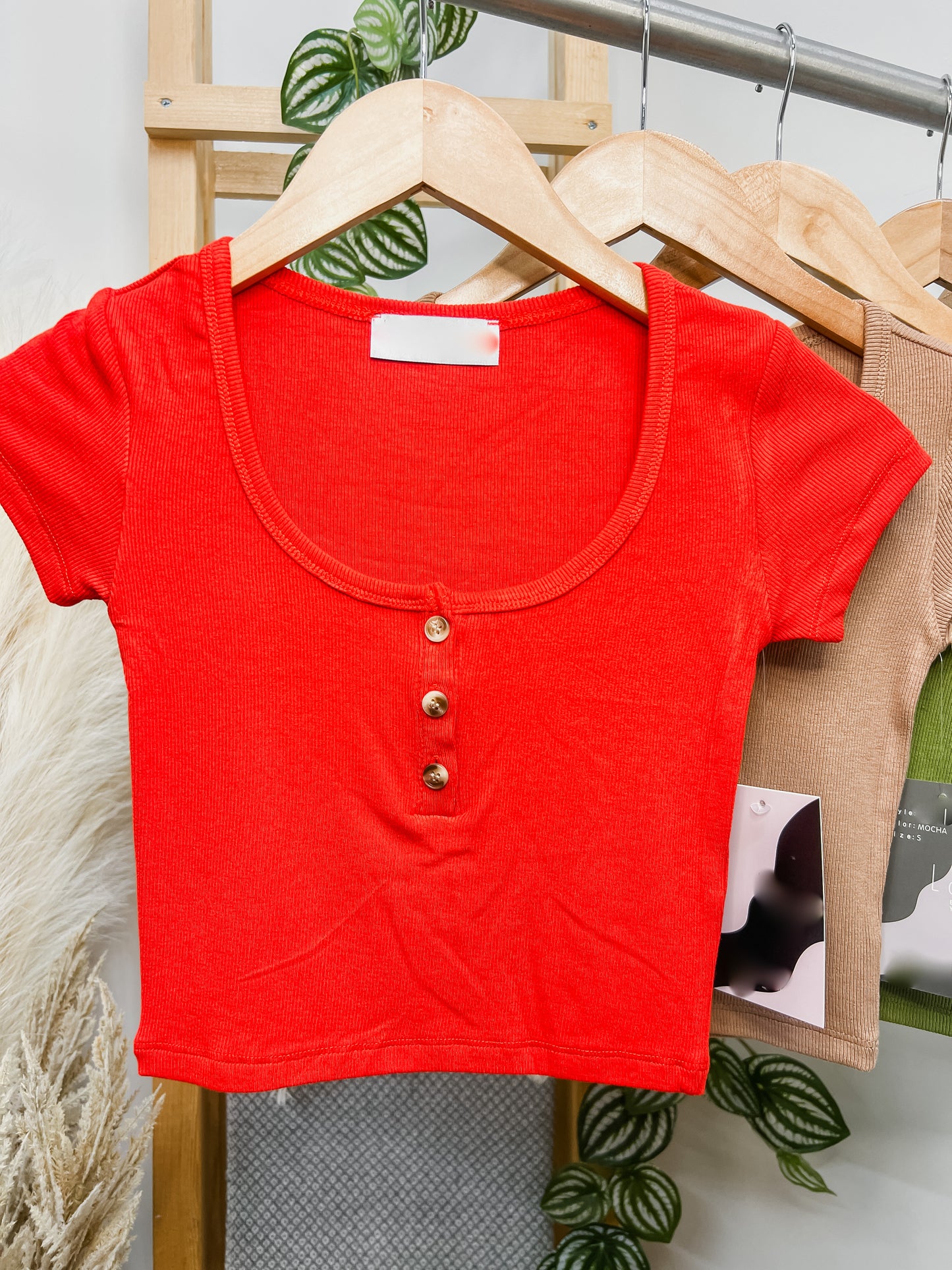 Jolie Button Front Crop Top