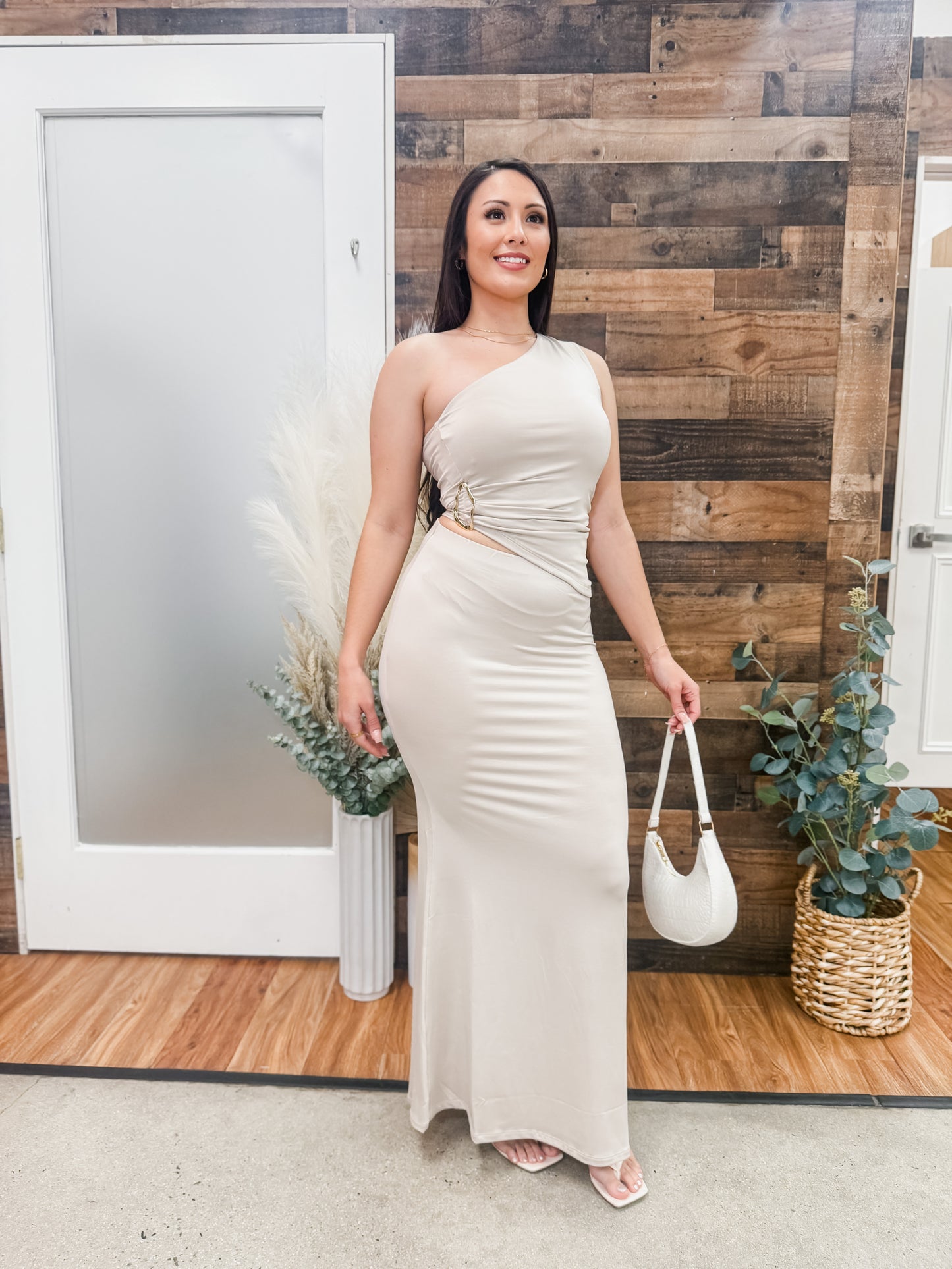 Natasha Midi Skirt One Shoulder Top Set
