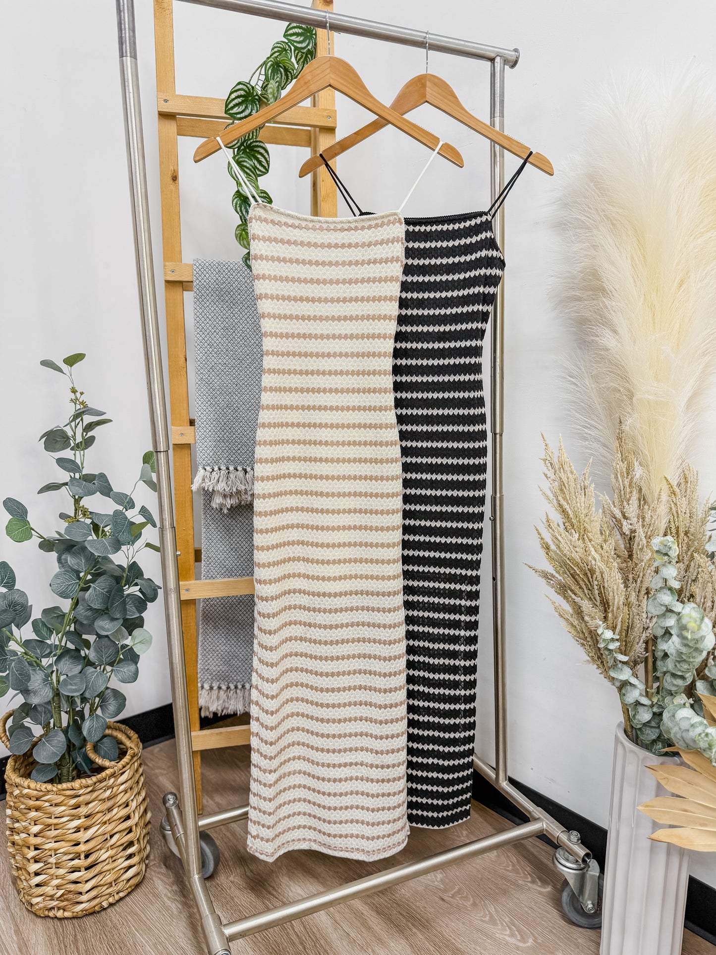 Amaya Striped Knit Midi Dress
