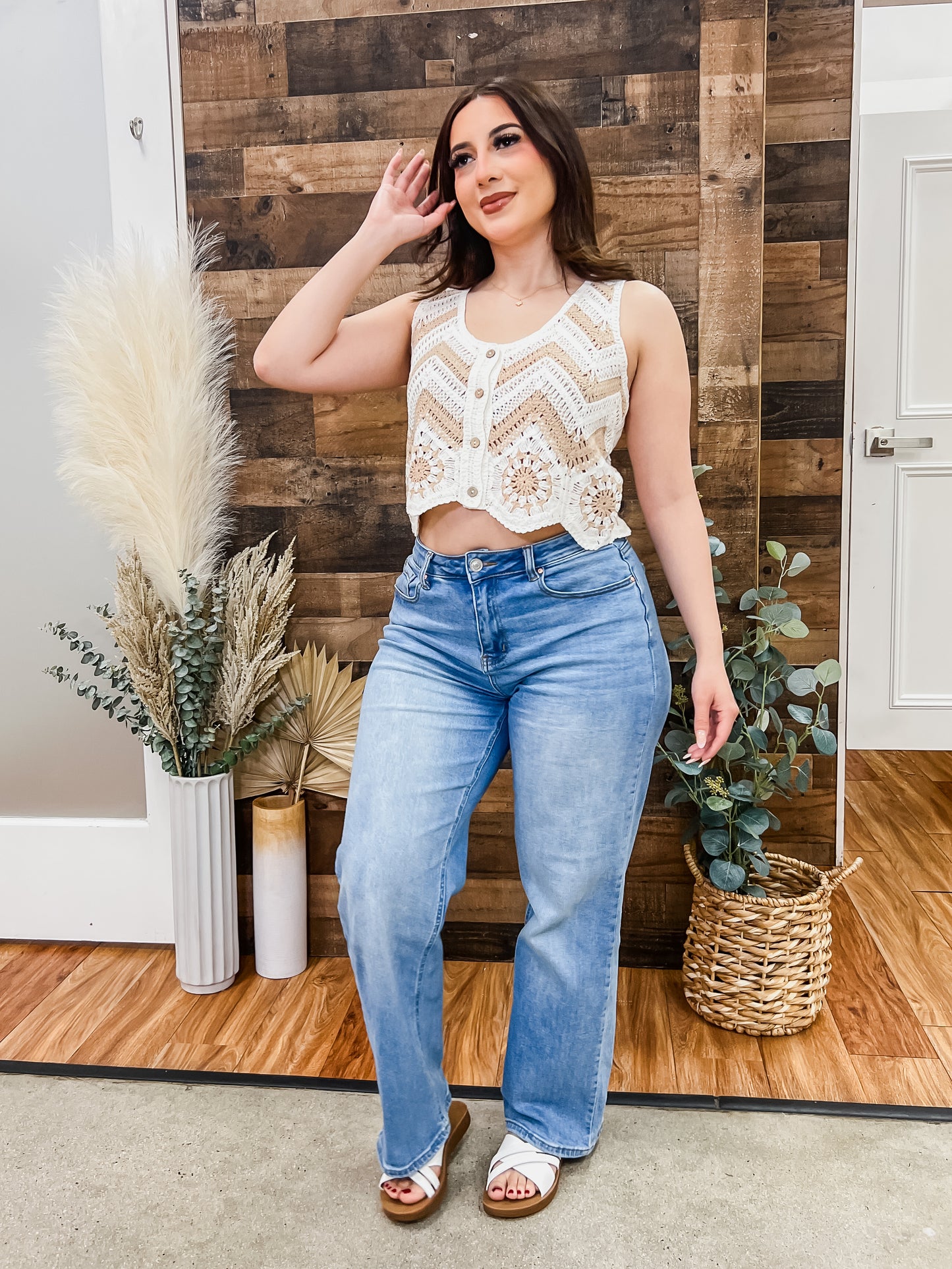 Sarahi Crochet Knit Tank Top