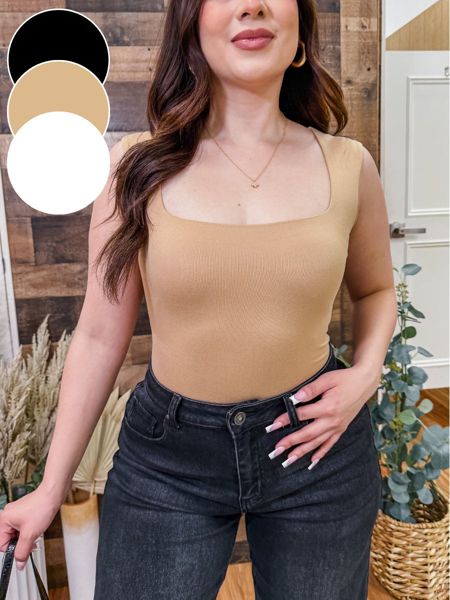 Blair Square Neck Double Layered Bodysuit