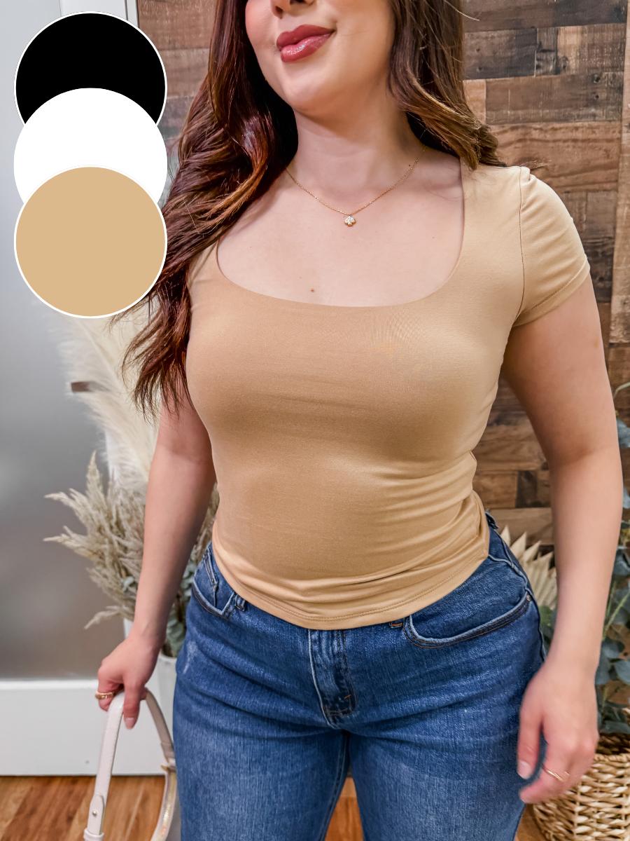 Gabby Double Layered Scoop Neck Top