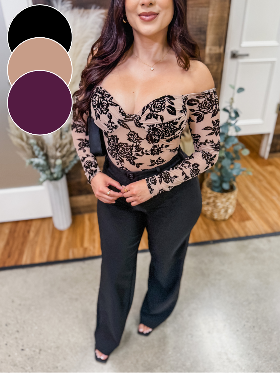 Rosa Burnout Off the Shoulder Bodysuit