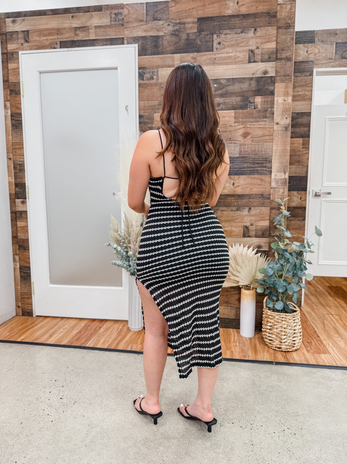 Amaya Striped Knit Midi Dress