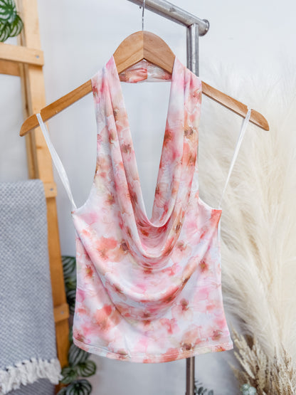Anabelle Floral Draped Halter Top