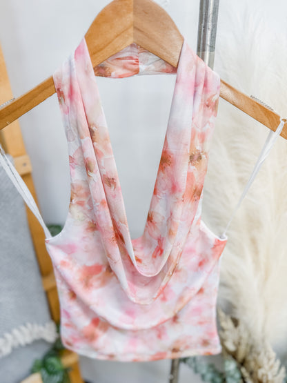 Anabelle Floral Draped Halter Top